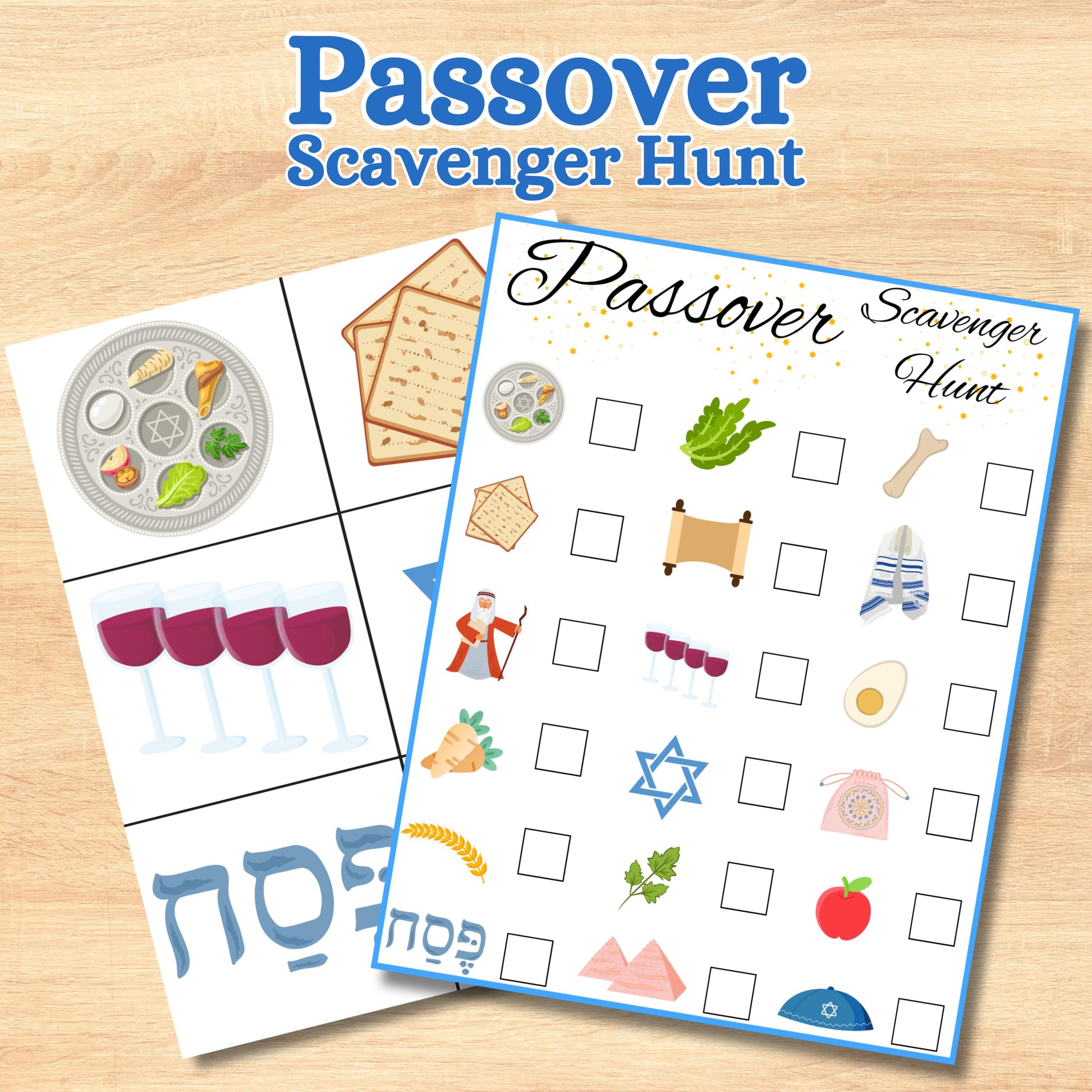 Passover Scavenger Hunt, Passover Game, Jewish Holiday Game, Jewish Scavenger Hunt, Kids Passover Instant Download