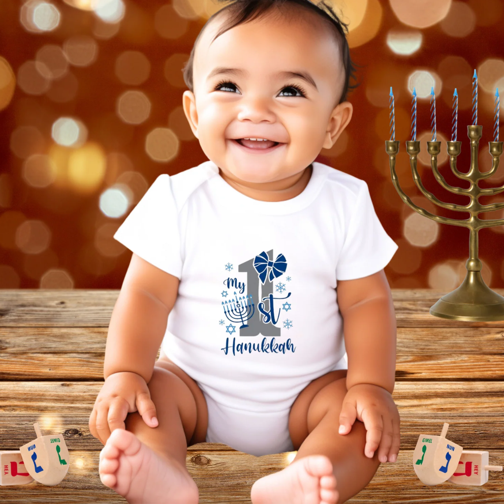 My 1st Hanukkah Kids Shirt, My First Chanukah Baby Onesie, Hanukkah Kids Shirt, Jewish Kids Clothing
