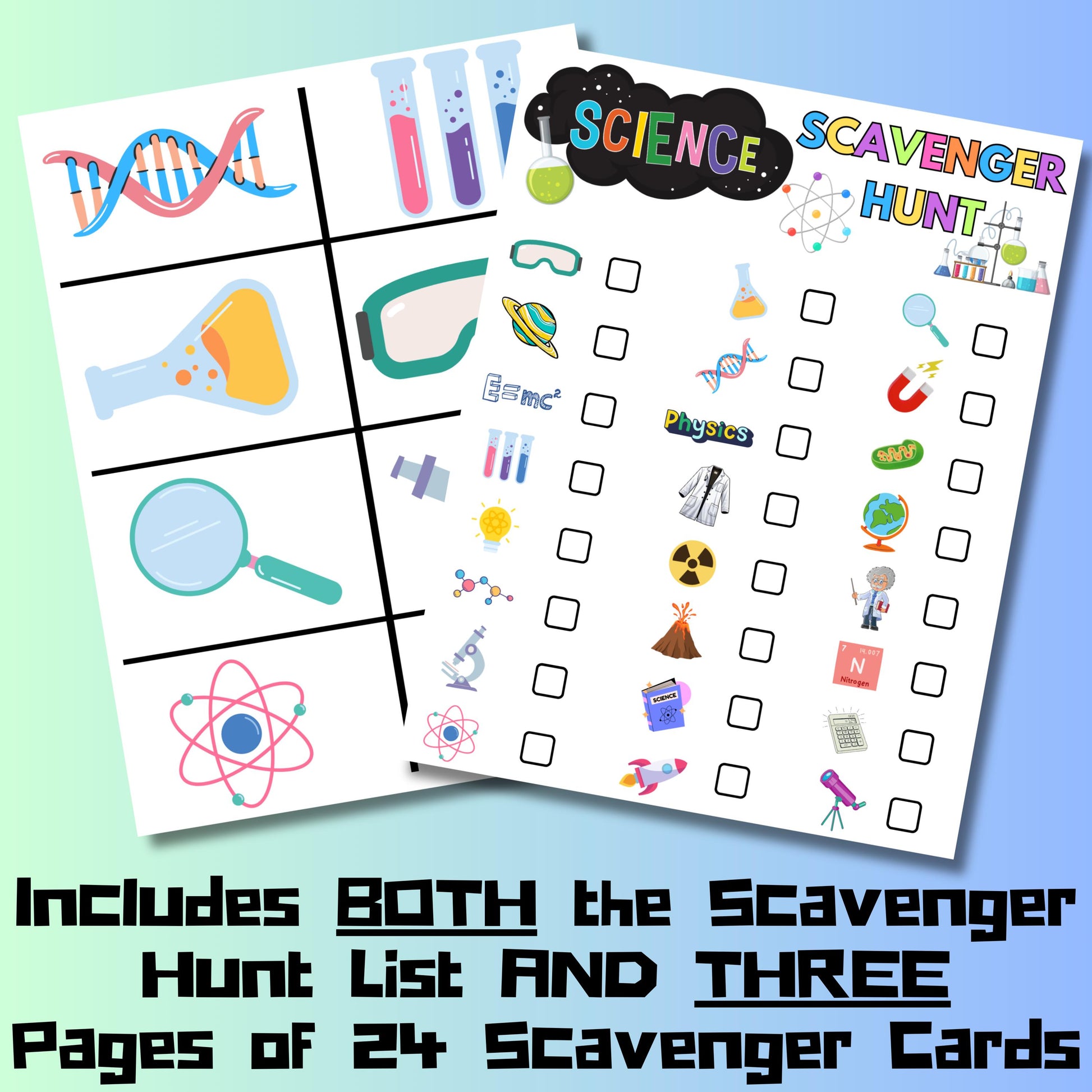 Science Theme Scavenger Hunt, Science Party Game, Slime Birthday, Printable Science Lab Party Game, STEM Party Activity, Instant Download