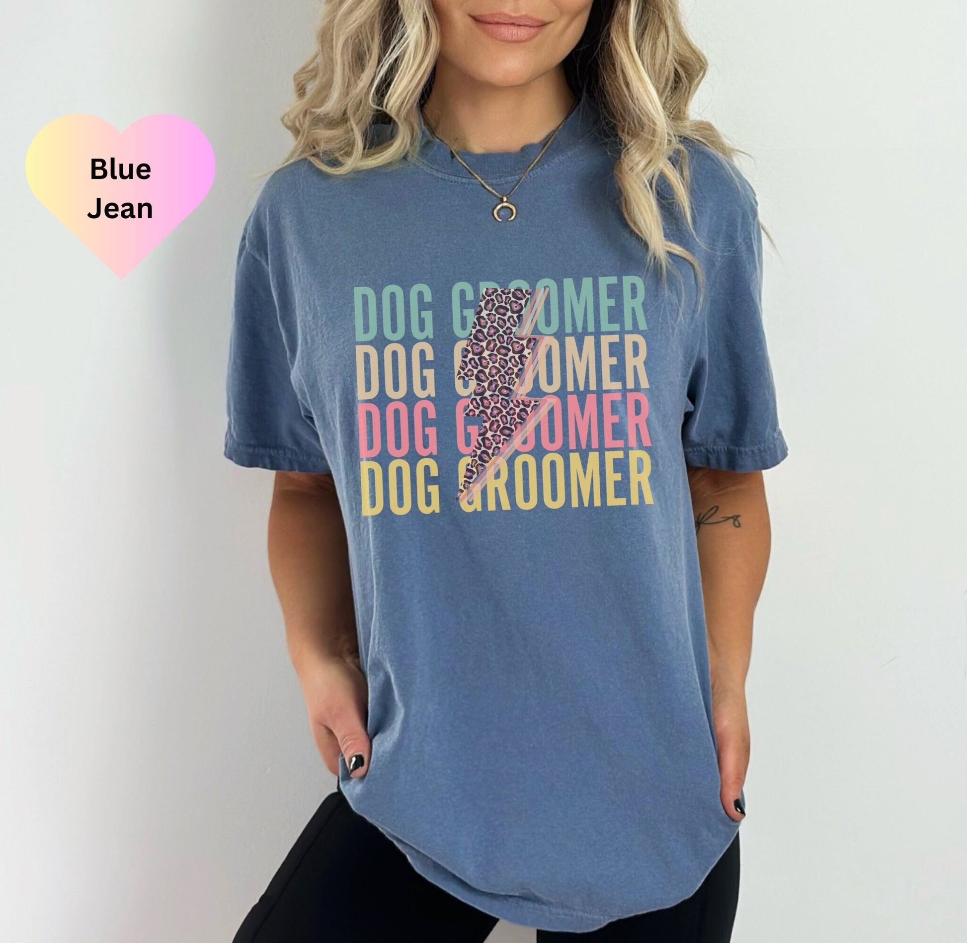 Comfort Colors Dog Groomer Tee, Retro Dog Groomer Lightning Bolt Shirt, Dog Groomer Gift, Womens Dog Grooming Tee,Vintage Dog Grooming Crew