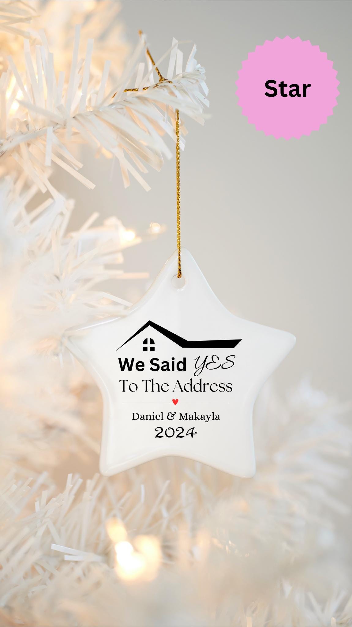 Personalized Our First House Christmas Ornament, Custom Housewarming Gift, Real Estate Gift, New Home Ornament, Said Yes To The Address Gift