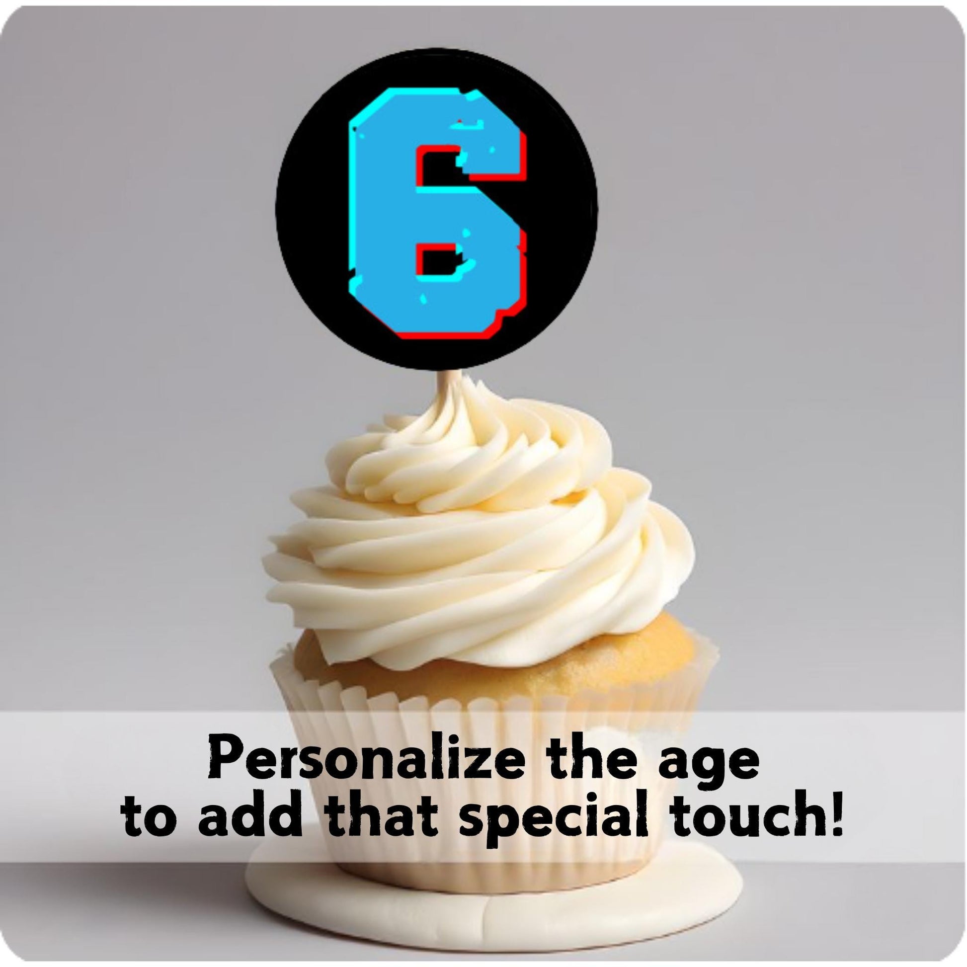 Personalized Godzilla Birthday Cupcake Toppers, Custom Godzilla Party Decor