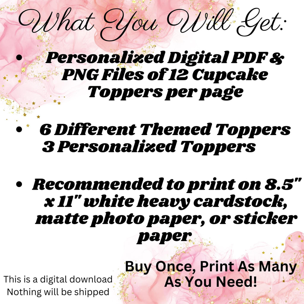 Personalized Stitch Movie Cupcake Toppers, Custom Stitch Birthday Decor, Stitch Party Favors, Stitch Party Supplies, Printable Stitch Topper