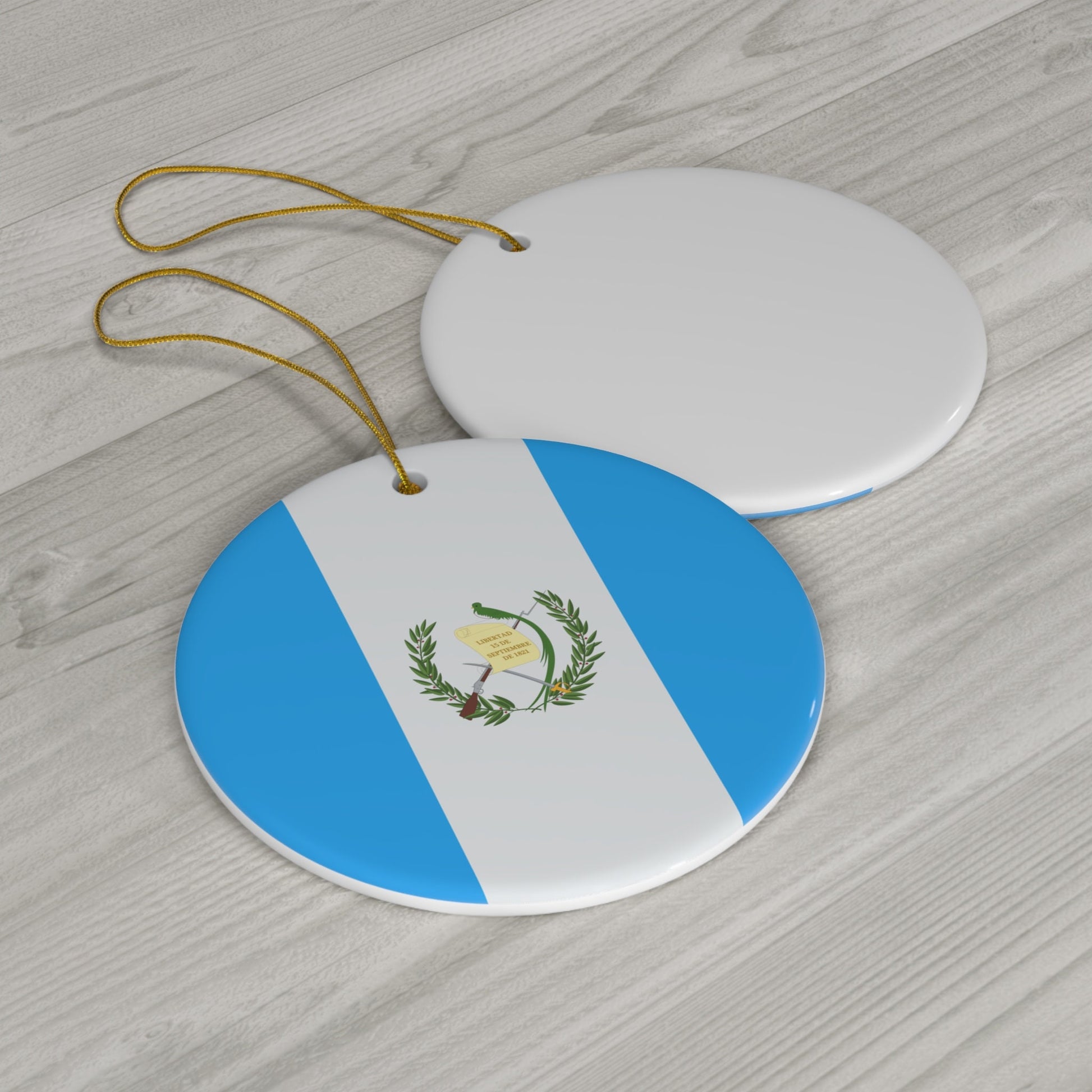 Personalized Guatemala Ceramic Ornament, Christmas Decor, Holiday Decor, Guatemalan Flag Print, Latin America, World Travel, Gift, Souvenir