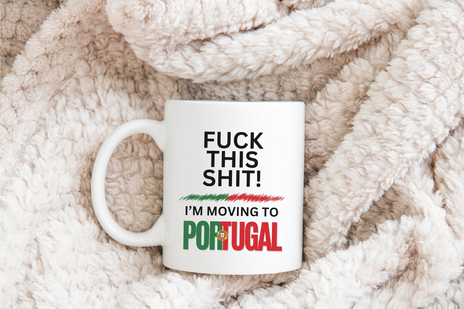 Portugal Mug, Portugal Flag, Moving to Portugal, Relocating to Portugal, moving away mug, Funny Portugal Mug, Co-Worker Relocation Present