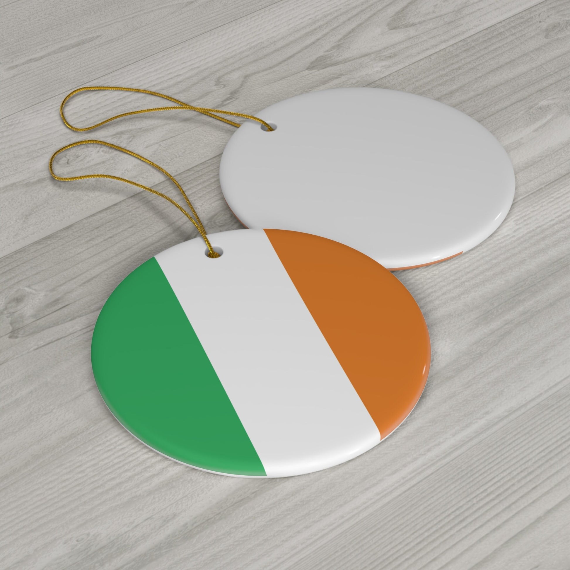Personalized Ireland Ornament, Christmas Decor, Holiday Decoration, Irish Flag, Dublin, World Travel, Europe, Orange, Green, Gift, Souvenir