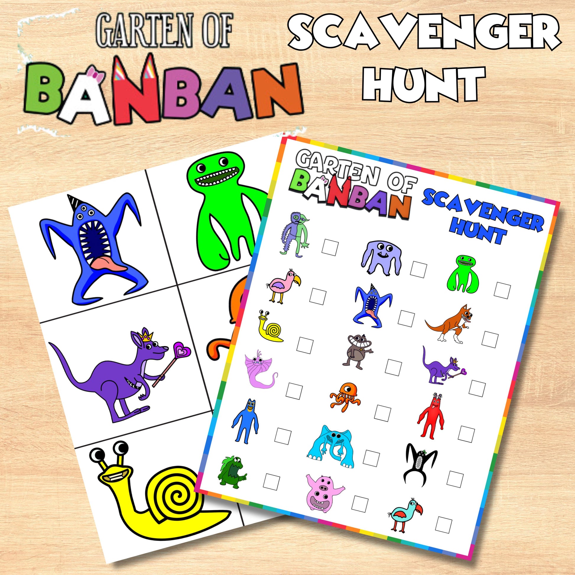 Garten of Banban Inspired Scavenger Hunt, Printable Garten of Banban Birthday Game, Garten of Banban Party Supplies and Decor