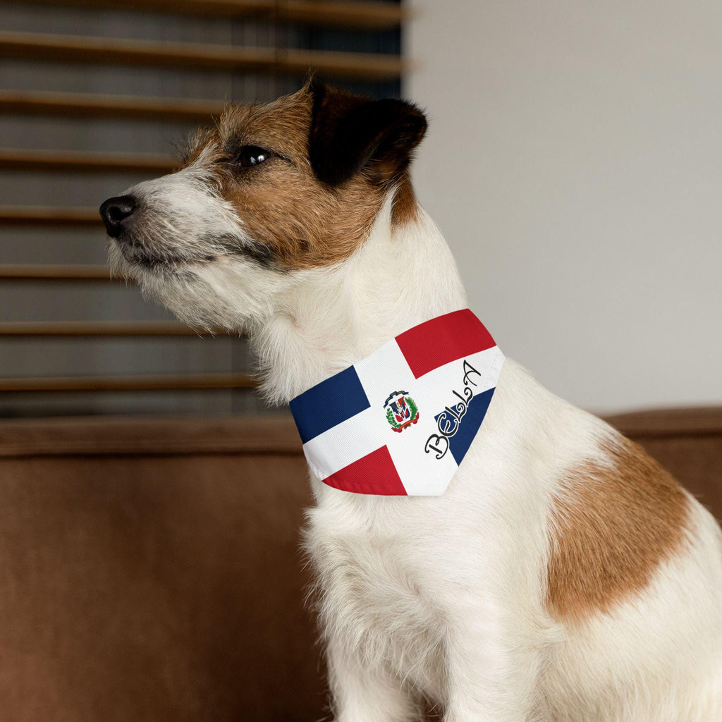 Dominican Flag Personalized Pet Bandana, Add Your Pet's Name, Pet Scarf, Dog Gift, Flag Bandana with Name, Dominican Republic Flag Bandana