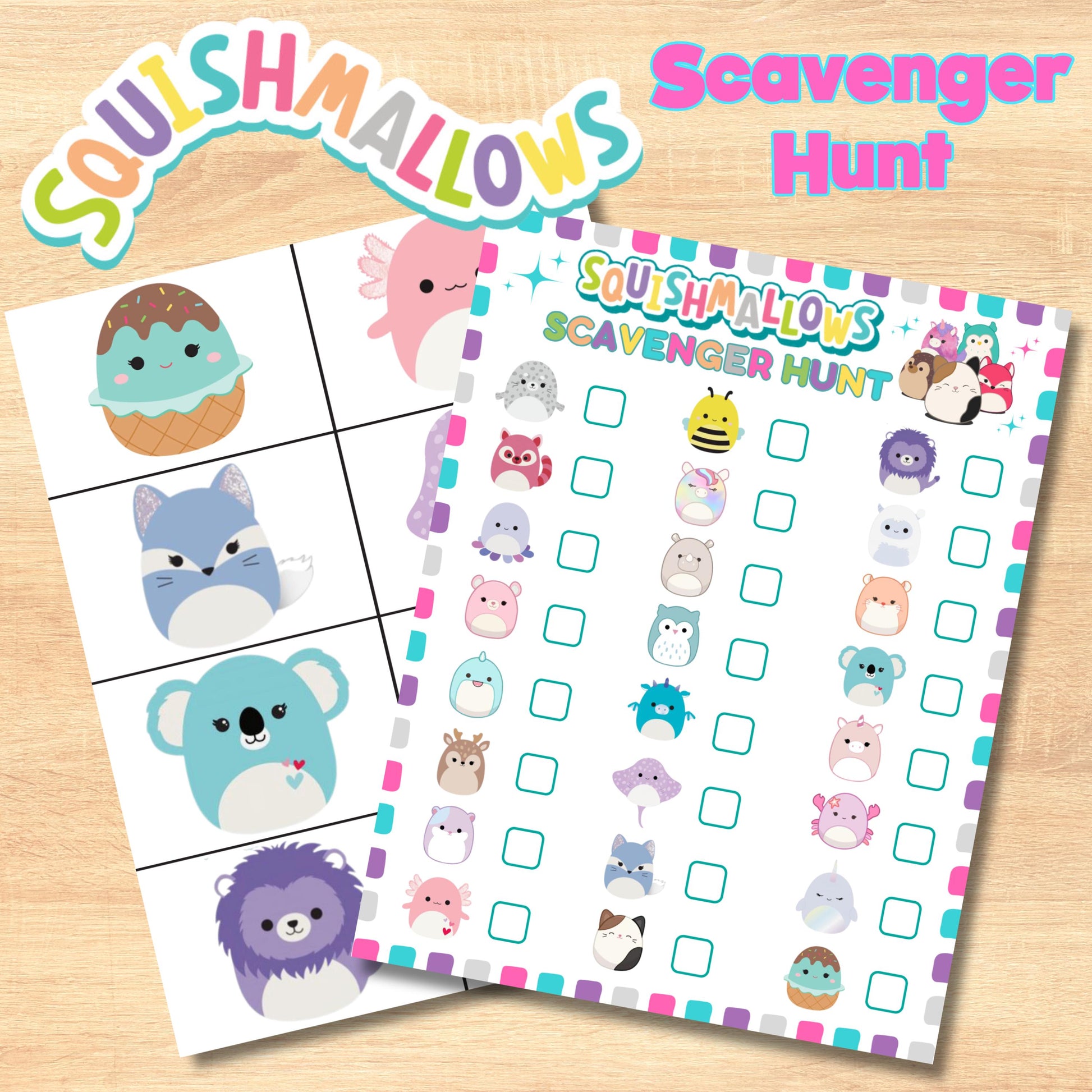 Squishmallow Scavenger Hunt, Printable Instant Download Squishmallow Scavenger Hunt Game, Squish Plushies Birthday Party Game, Stuffies Game