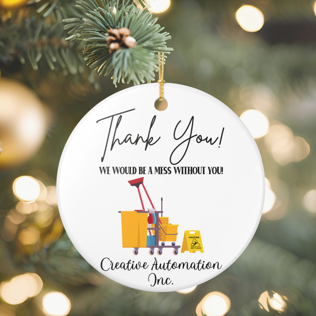 Janitor Ornament, School Janitor Thank You Ornament, Office Cleaning Service Gift, Housekeeper Gift, Cleaning Staff Gift, Maid Ornament