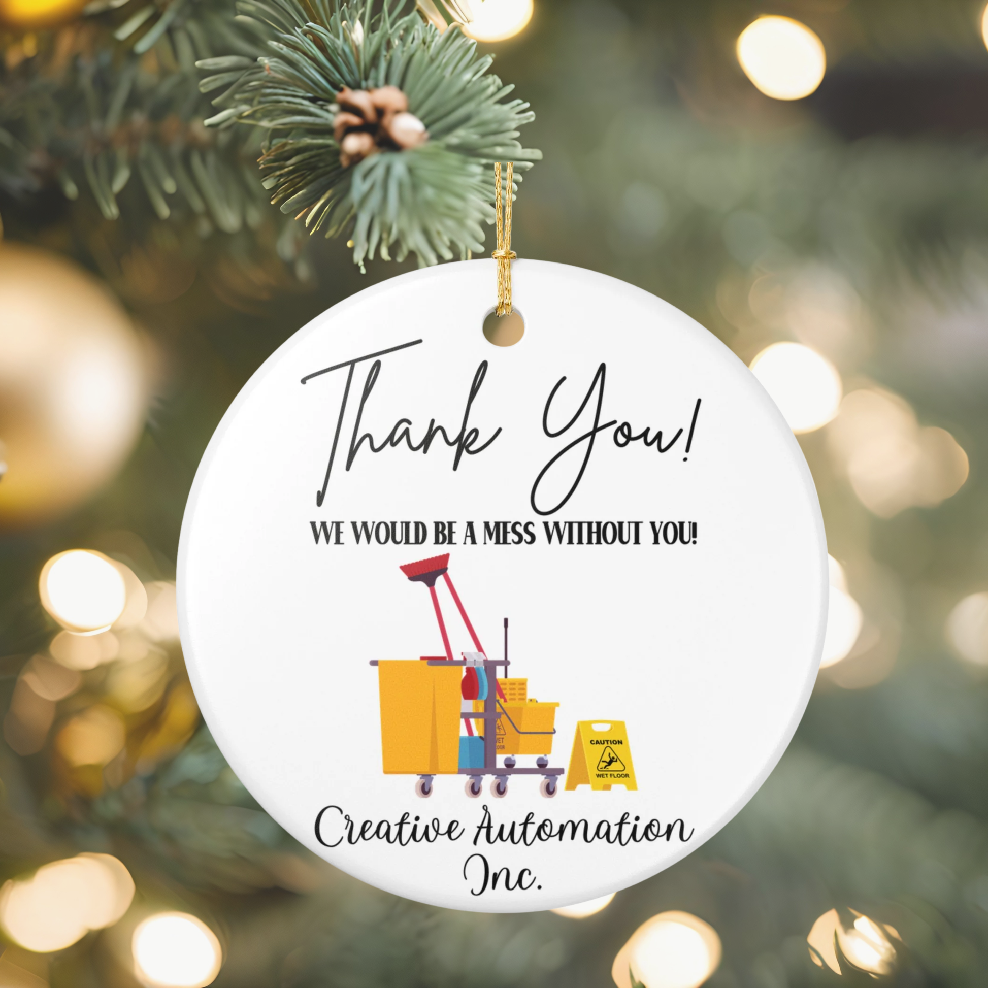 Janitor Ornament, School Janitor Thank You Ornament, Office Cleaning Service Gift, Housekeeper Gift, Cleaning Staff Gift, Maid Ornament