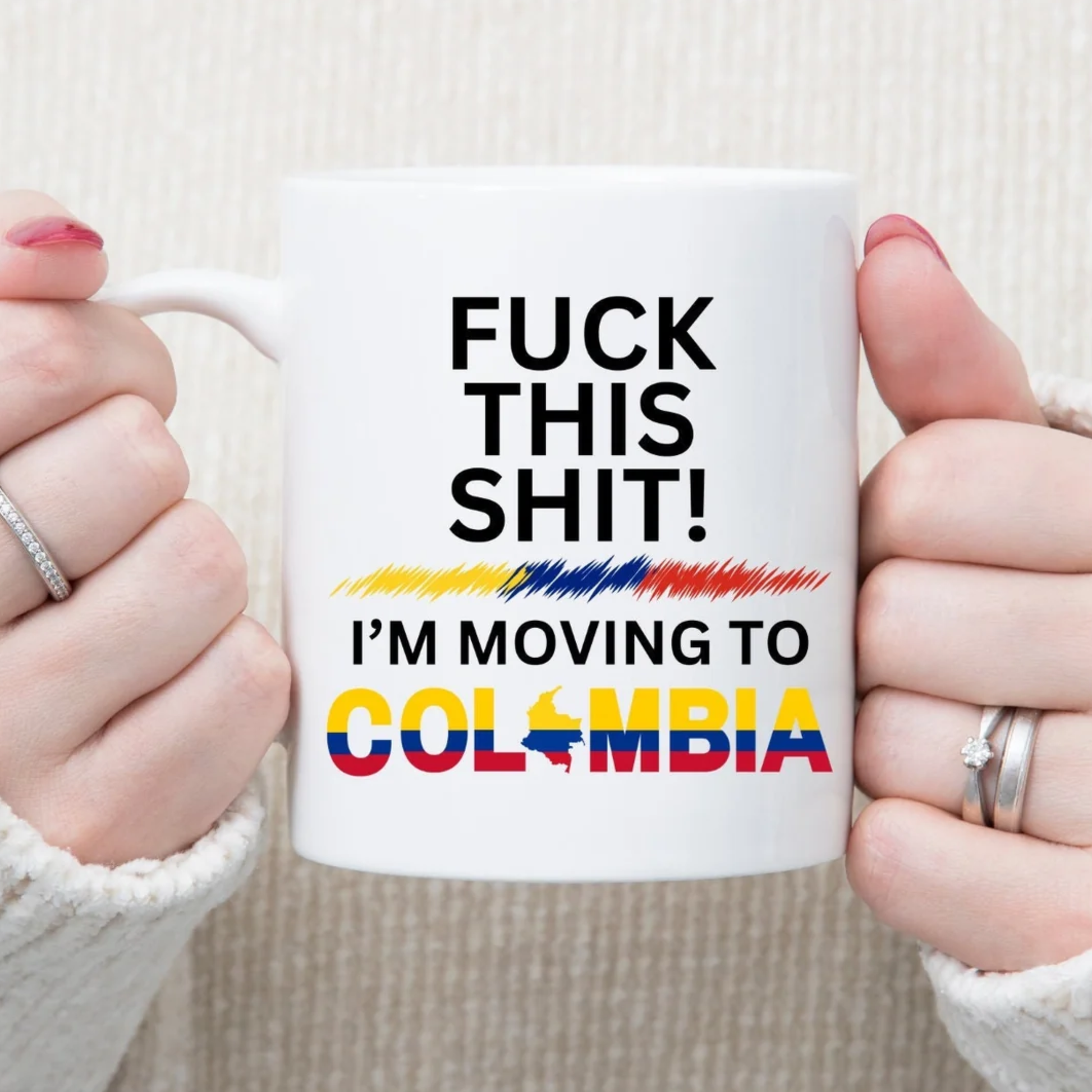 Colombian Mug, Colombia Flag, Moving to Colombia, Relocating to Colombia gift, funny moving gift, moving away mug, Colombian Gift, Travel