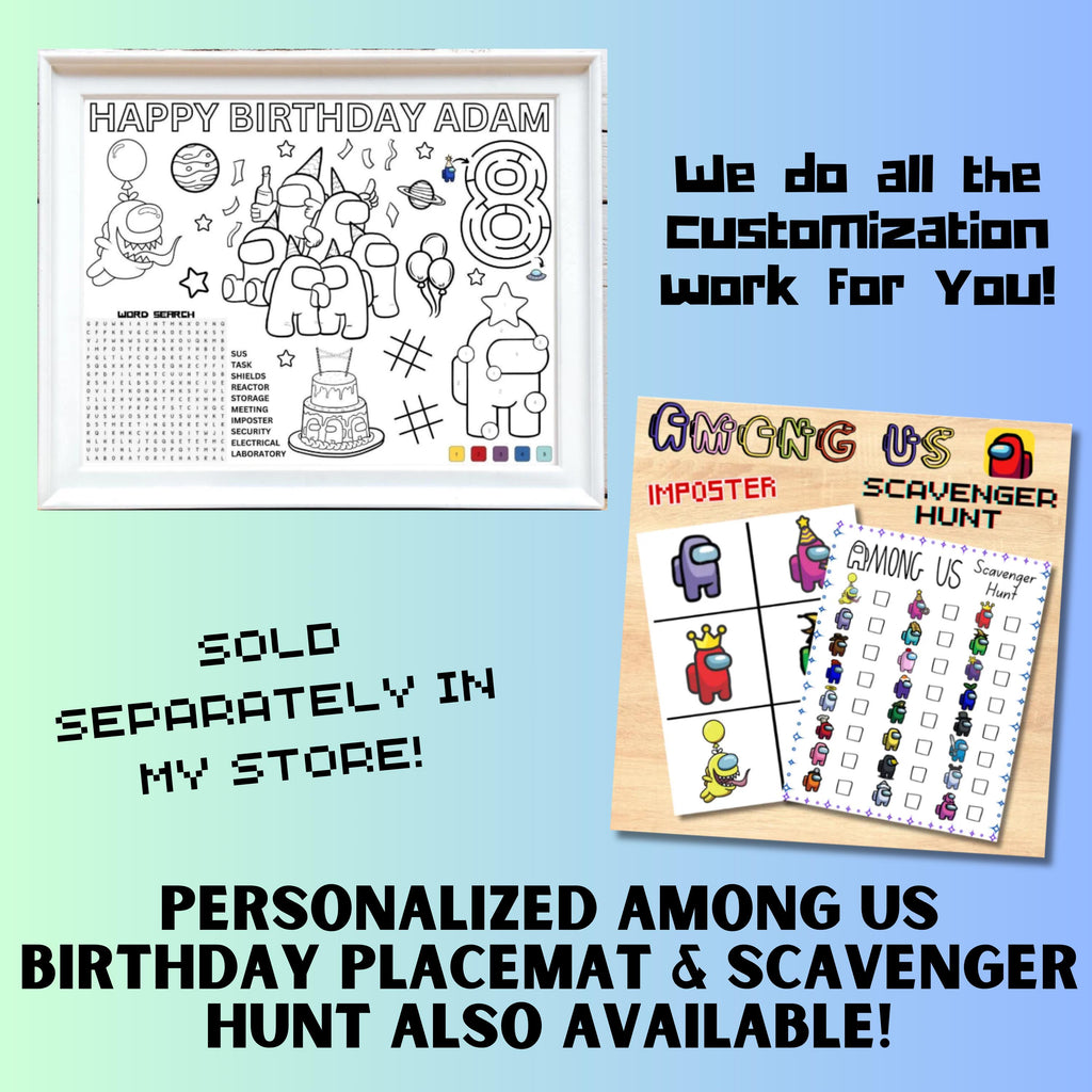Personalized Among Us Character Cupcake Toppers, Custom Among Us Birthday Cupcake Toppers, Among Imposter Party Decor