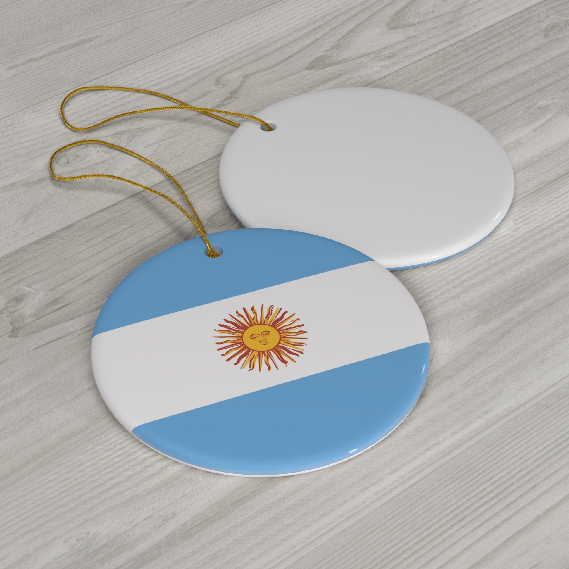 Personalized Argentina Ceramic Christmas Ornament Argentinean Argentine Flag Porcelain Gift Holiday Decoration World Heritage Travel Themed