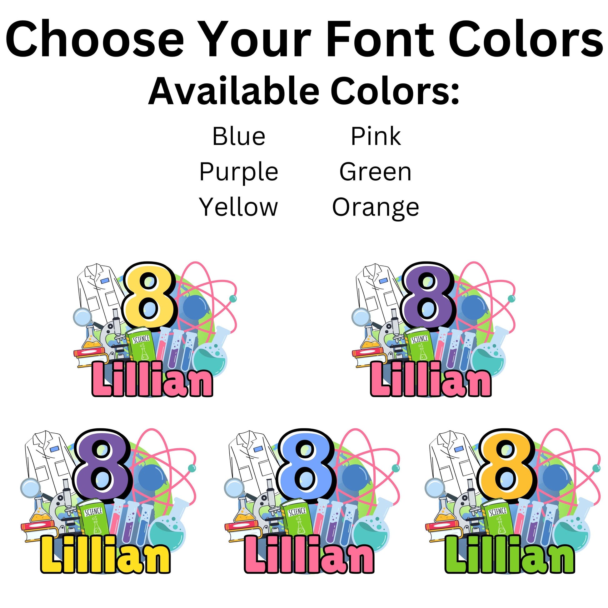 Personalized Science Birthday Theme Cake Topper, STEM Party Decor