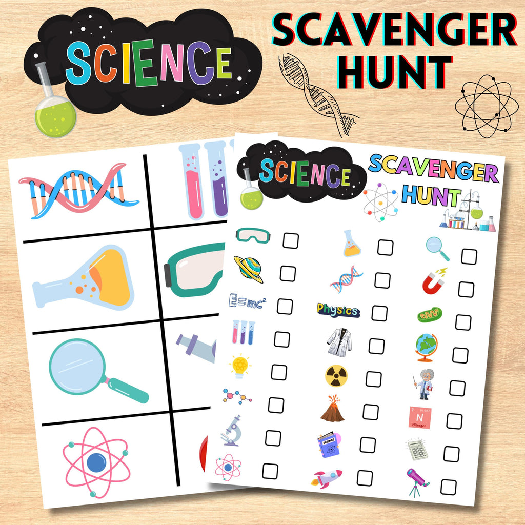 Science Theme Scavenger Hunt, Science Party Game, Slime Birthday, Printable Science Lab Party Game, STEM Party Activity, Instant Download
