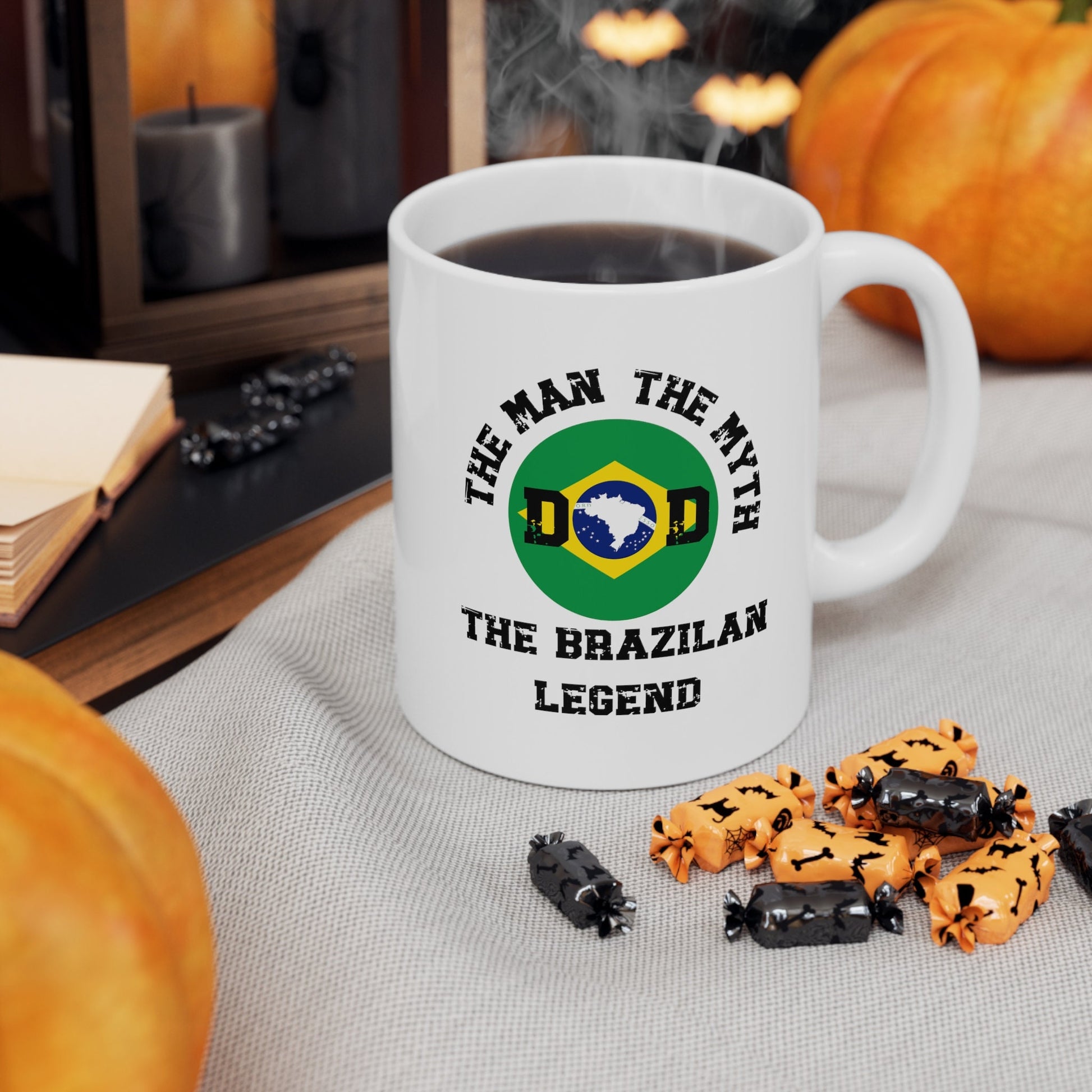The Man The Myth The Brazilian Legend Dad Mug, Brazilian Dad Gift, Brazil Mug, Brazil Flag Mug, Funny Dad Mug, Brazilian Decor,Brazilian Dad