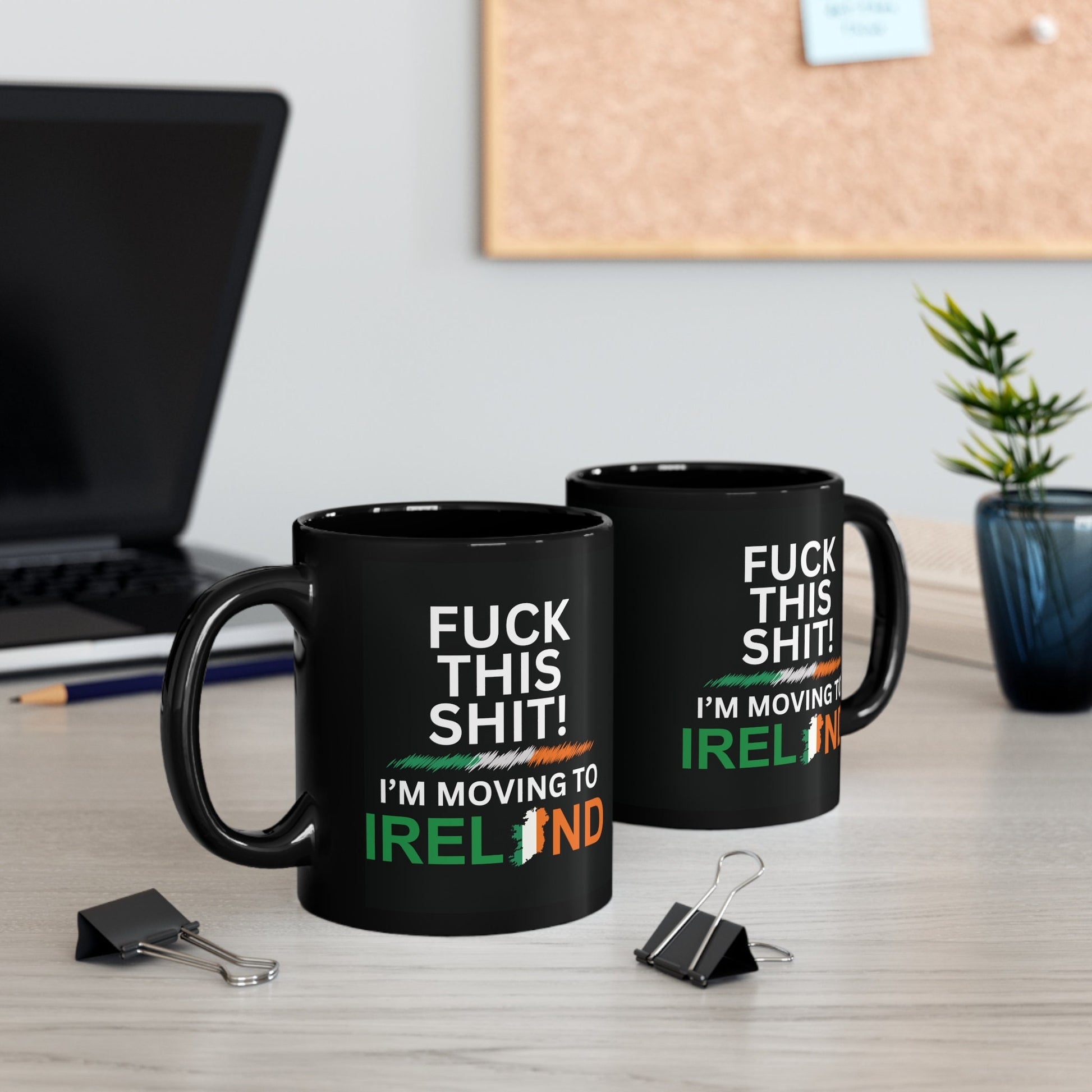 Moving to Ireland, Irish Flag, relocating to Ireland gift, Ireland mug, co-worker relocation present, immigration to Ireland, Funny Mug