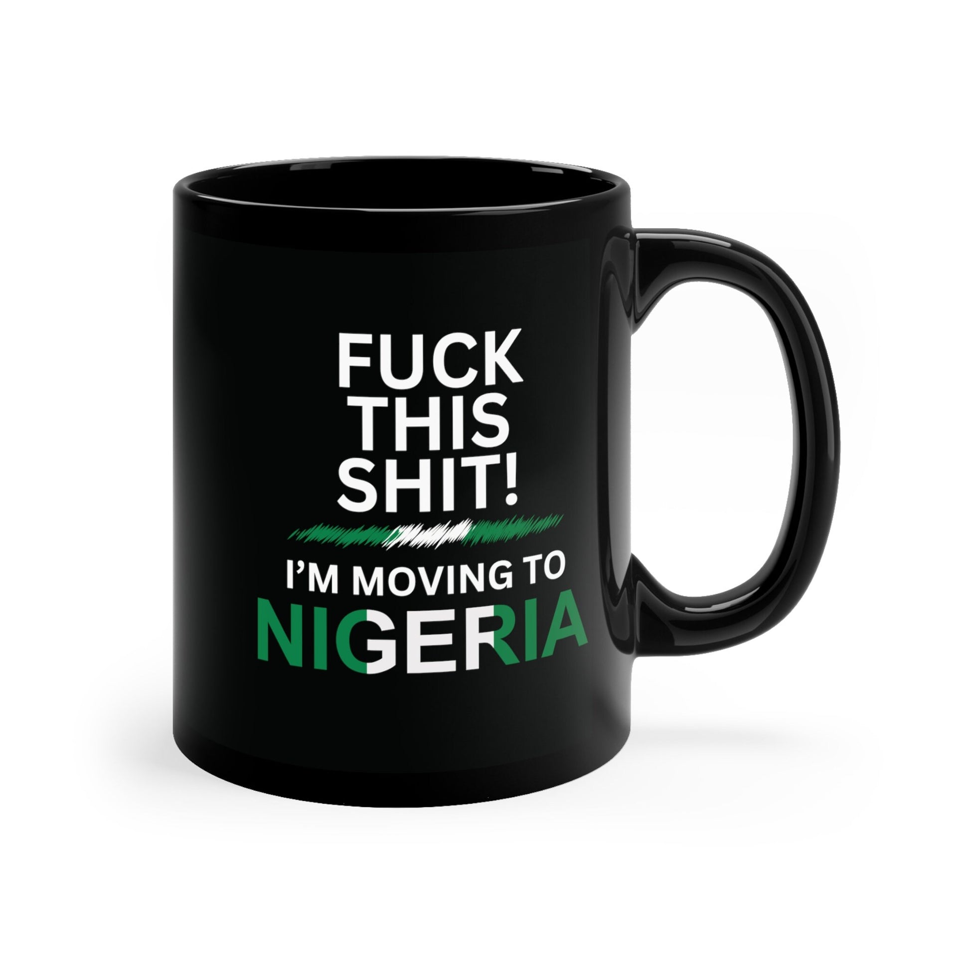 Moving to Nigeria, Nigerian Flag, relocating to Nigeria gift, Nigeria mug, co-worker relocation present, immigration to Nigeria, Funny Mug