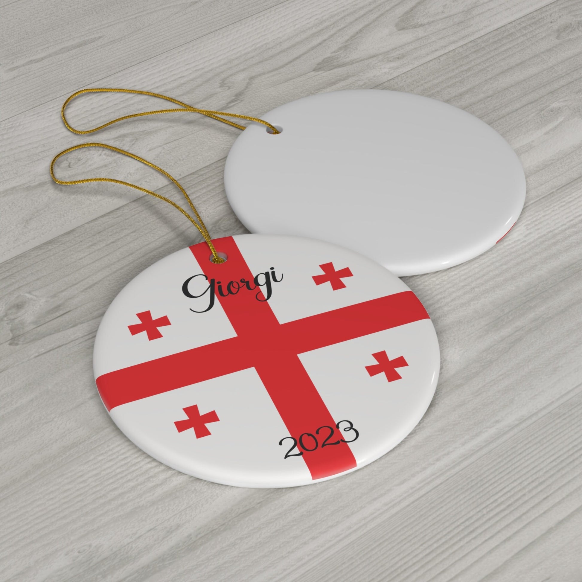 Personalized Georgia Christmas Ornament, Georgia Flag Ornament, Georgia Pride & Heritage Ornament, Vacation Souvenir Gift, World Travel Gift