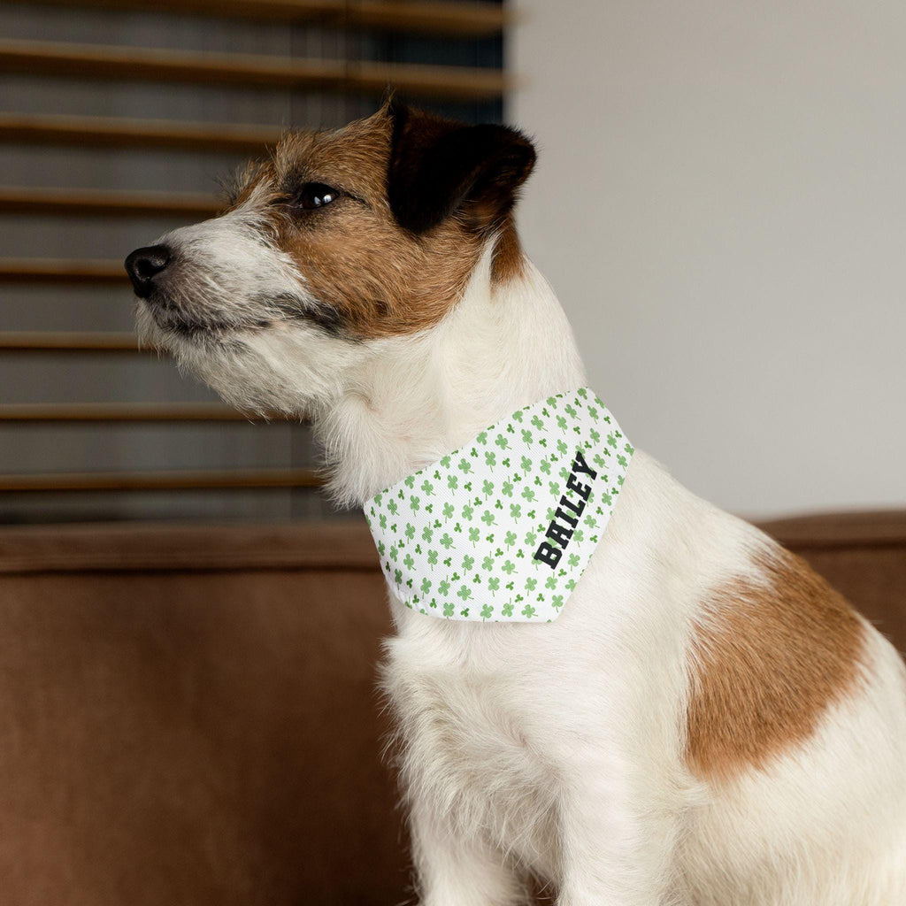 Personalized St Patrick's Day Dog Bandana, Shamrock Personalized Dog Bandana, Clover dog bandana, Irish dog bandana, custom dog gift, Green