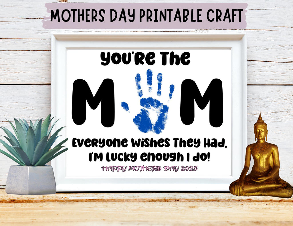 Printable Mother's Day Handprint Craft, Mothers Day Gift From Kids, Hand Print Art, Mother's Day Craft, Gifts for Mom, Toddler Art, Mom Gift
