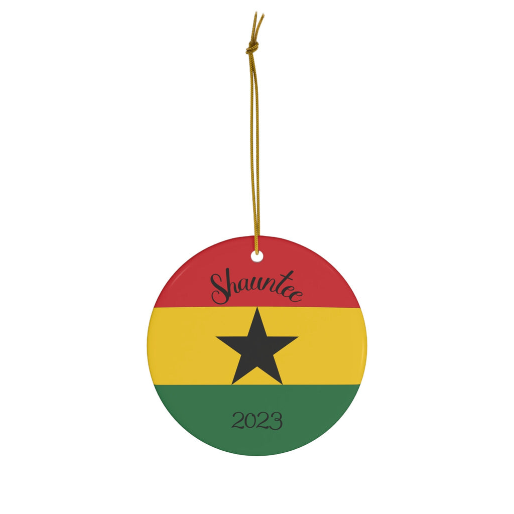 Personalized Ghana Ceramic Ornament, Christmas Decor, Holiday Decoration, Ghanaian Flag, Africa, Accra, Kumasi, World Travel, Gift, Souvenir