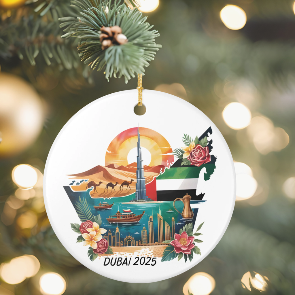 Personalized Dubai Ornament, Dubai Christmas Ornament, Dubai Gift, Dubai Souvenir, Dubai Christmas Ornament, Honeymoon