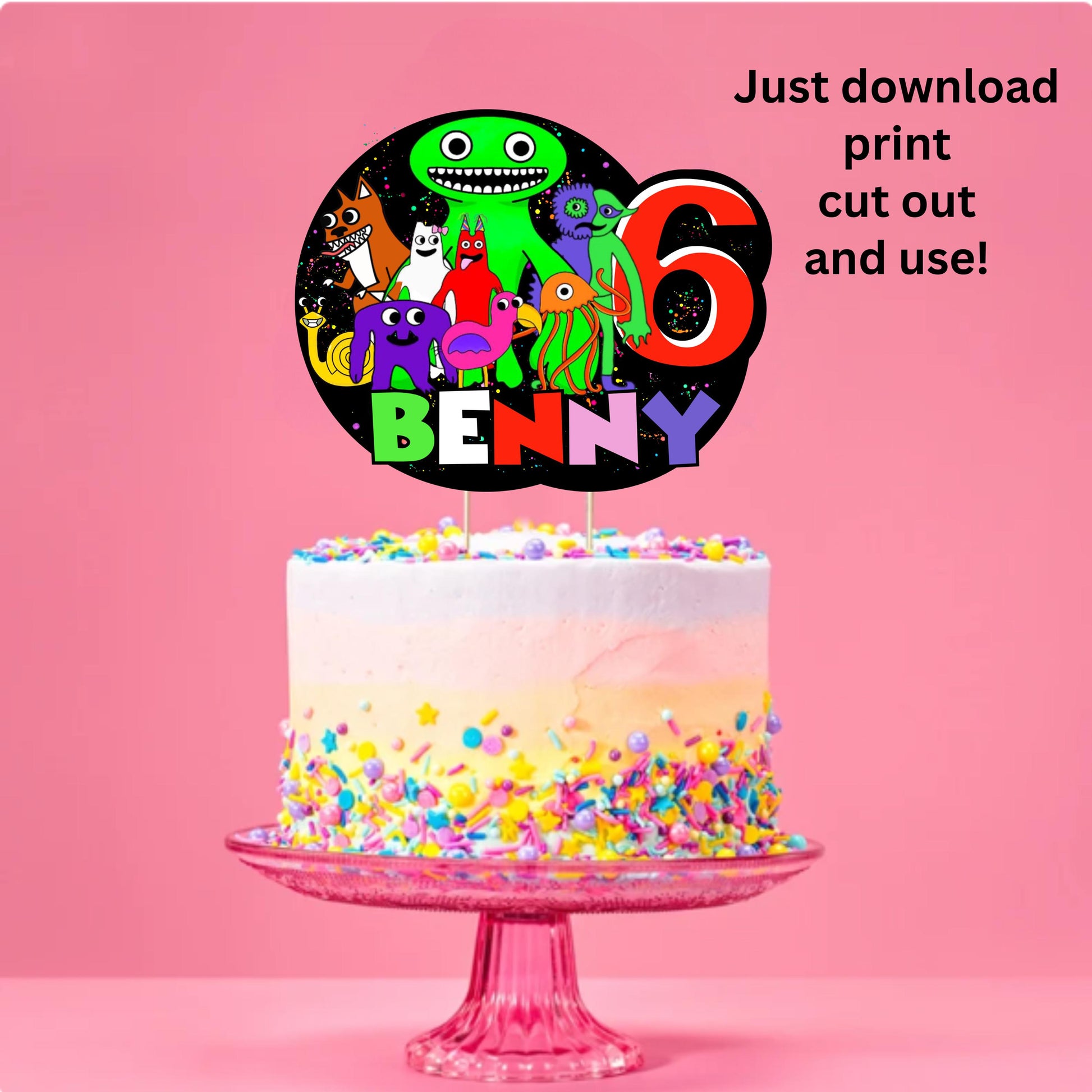 Personalized Garten of BanBan Cake Topper, Digital Download Garten of Ban Ban Cake Decor