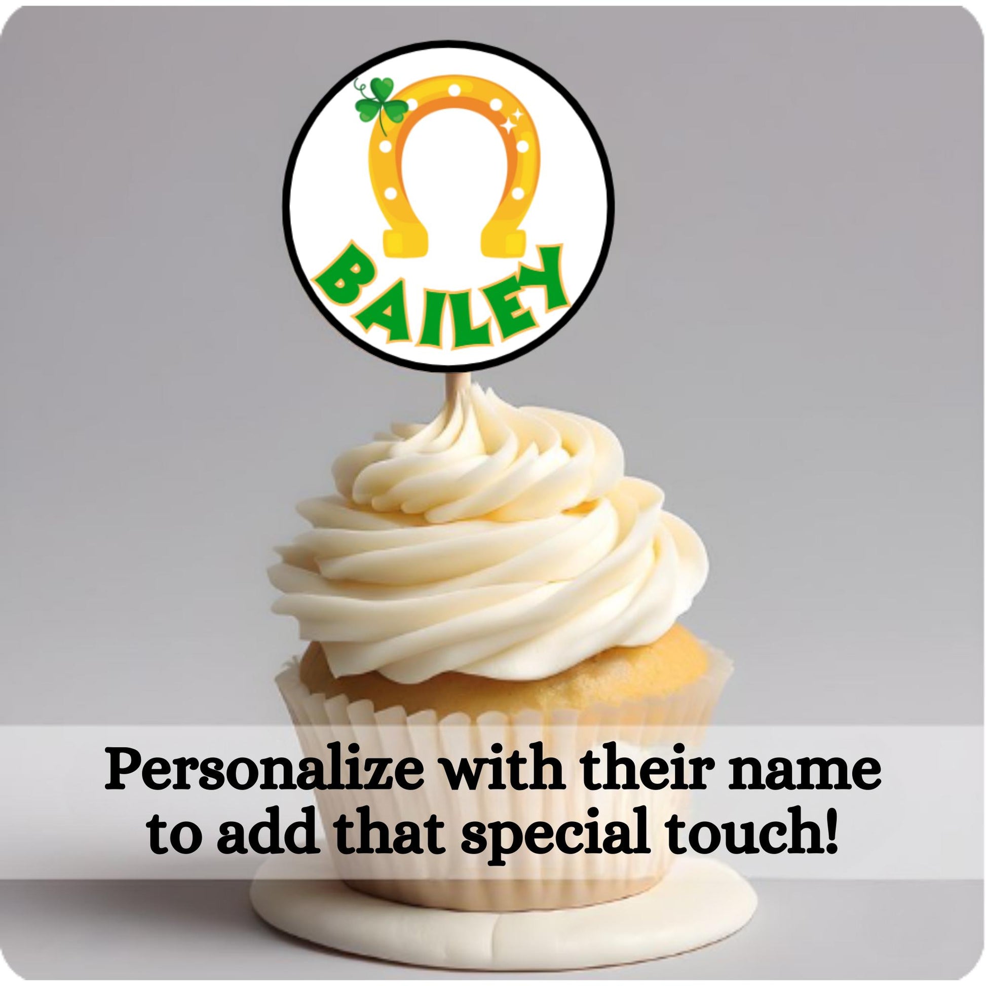 Personalized Shamrock & Roll Birthday Cupcake Toppers, St. Patricks Birthday Toppers, One Rad Lad Party, Lucky One Party Decor, Clover Favor