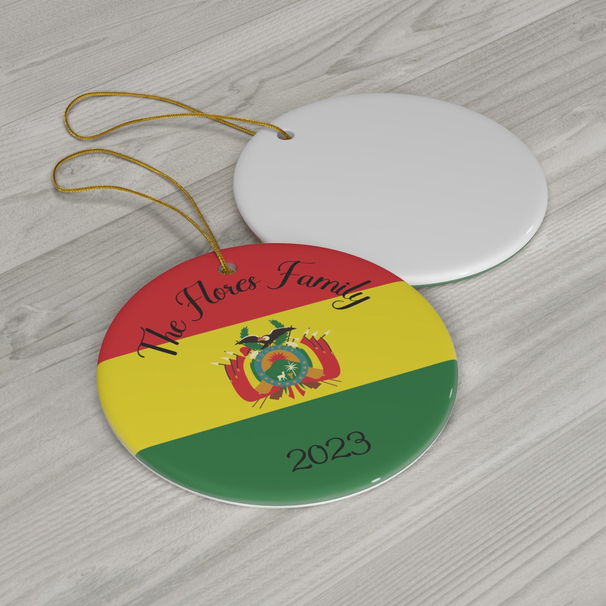 Personalized Bolivia Ceramic Christmas Ornament Bolivian Flag Gift Holiday Decoration South America World Heritage Travel Themed Keepsake