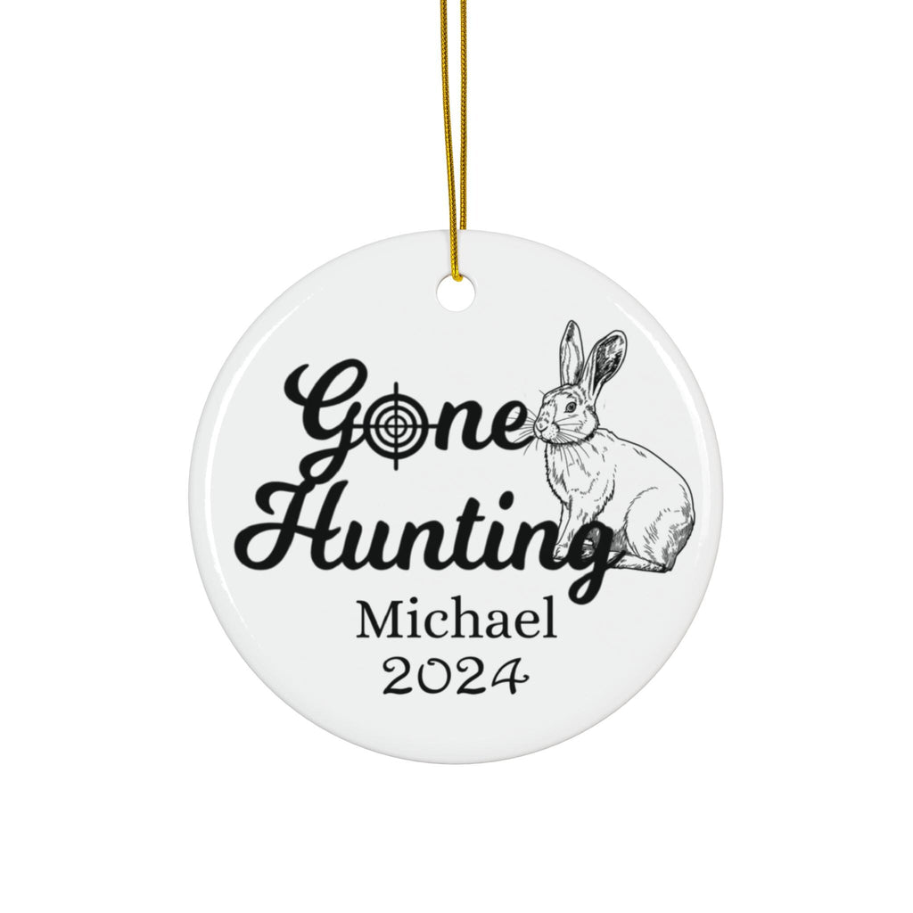 Personalized Rabbit Hunter Ornament, Gone Hunting Ornament, Ornament For Hunter, Gift for Hunter, Rabbit Hunting, Custom Hunting Ornament
