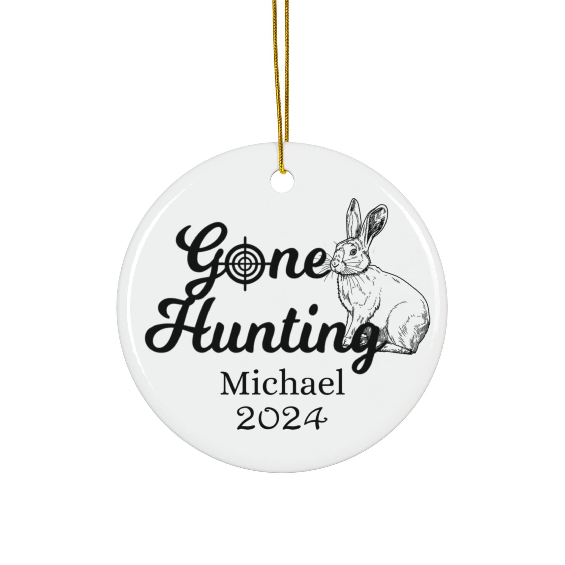 Personalized Rabbit Hunter Ornament, Gone Hunting Ornament, Ornament For Hunter, Gift for Hunter, Rabbit Hunting, Custom Hunting Ornament
