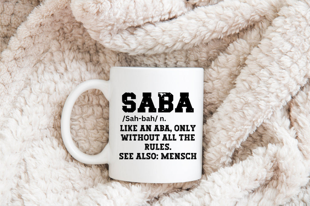 Saba Hebrew Mug, Jewish Symbols Coffee Mug, Saba Meaning Cup, Jewish Grandpa Gift, Grandfather Mug, Jewish Grandpa Hanukkah Gift, Shalom