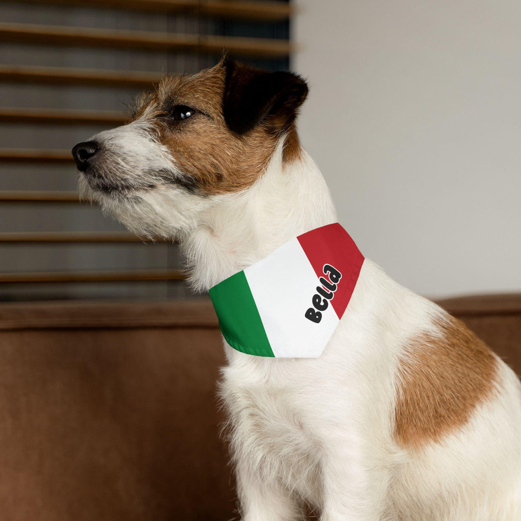 Italian Flag Personalized Dog Bandana, Italian Flag, Pet Bandana, Dog Collar, dog lover gift, Cat Italian Bandana, Italy Pet Neckware