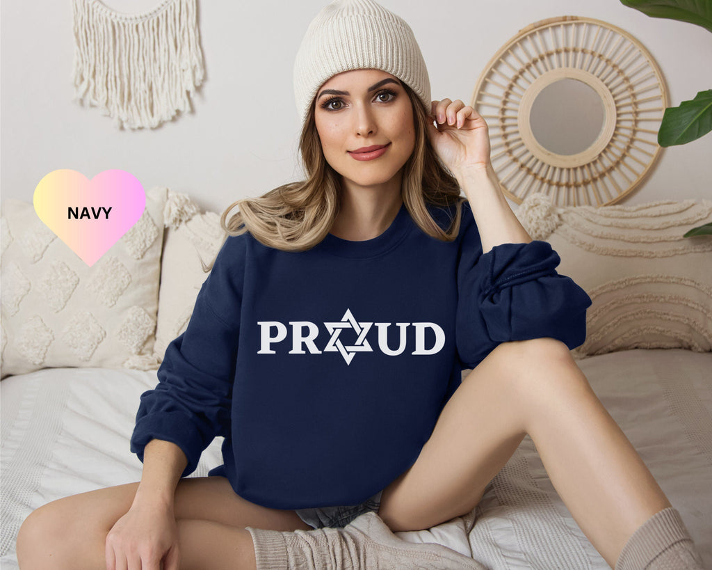 Proud Jewish Sweatshirt, Hanukkah Gift, Holiday Sweater, Chanukah Sweater, Jewish Clothing, Shalom Sweatshirt, Jewish Heritage, Star David
