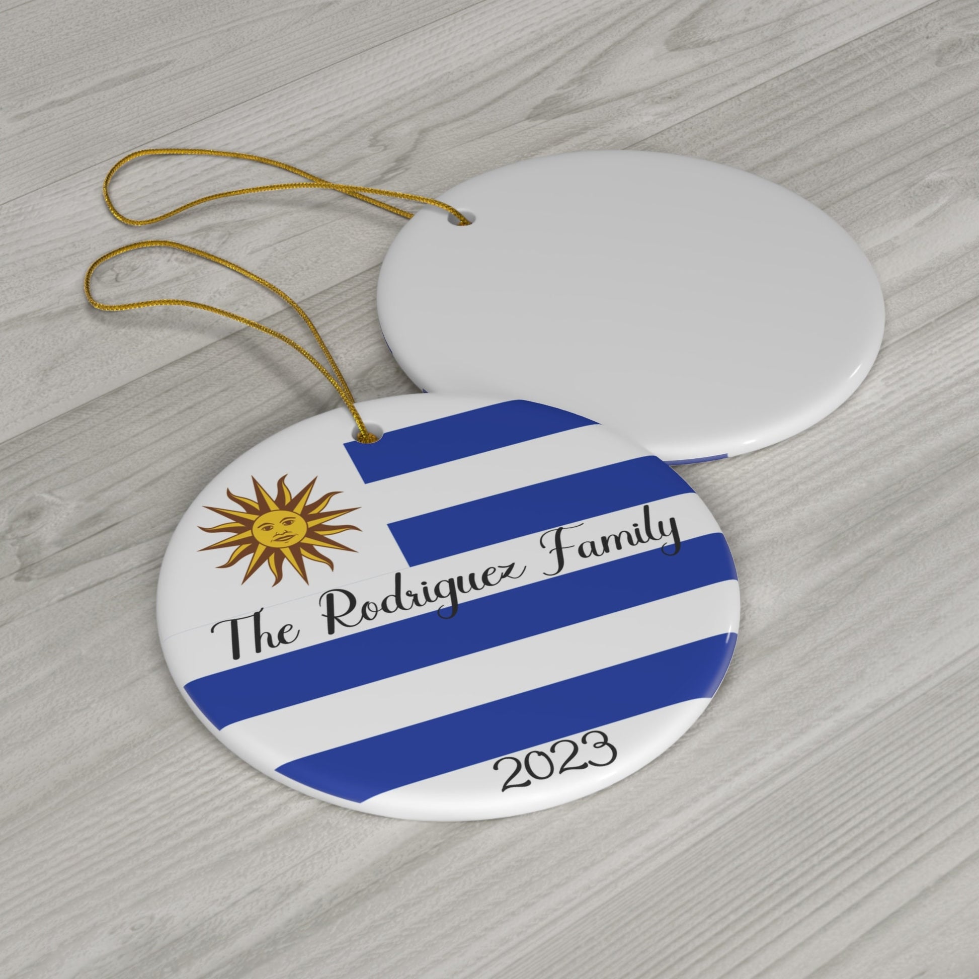 Personalized Uruguay Ceramic Christmas Ornament Uruguayan Flag Porcelain Gift Holiday Decoration South America World Heritage Travel Latina