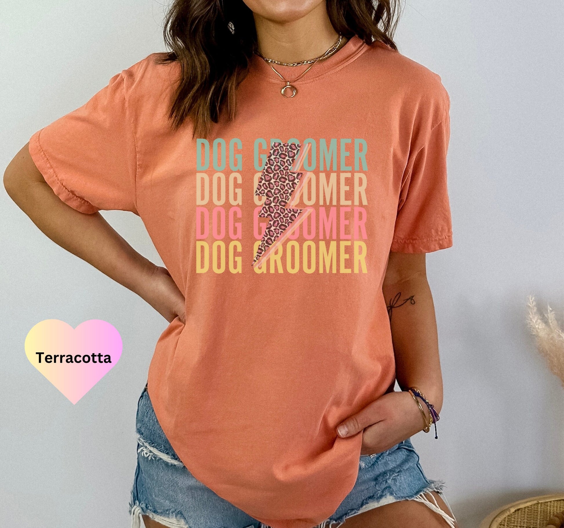 Comfort Colors Dog Groomer Tee, Retro Dog Groomer Lightning Bolt Shirt, Dog Groomer Gift, Womens Dog Grooming Tee,Vintage Dog Grooming Crew