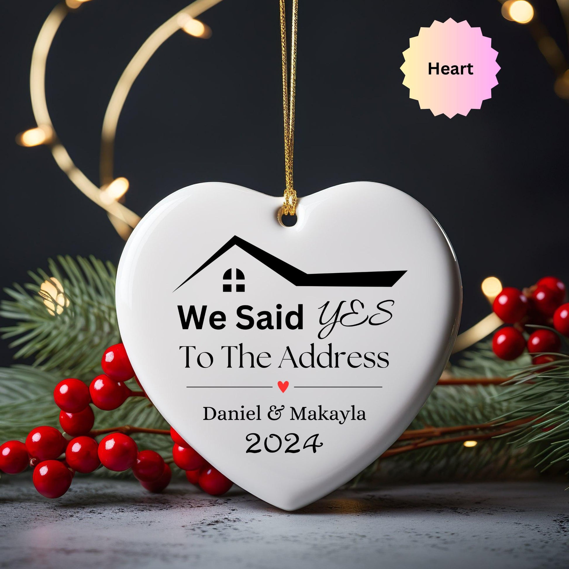 Personalized Our First House Christmas Ornament, Custom Housewarming Gift, Real Estate Gift, New Home Ornament, Said Yes To The Address Gift