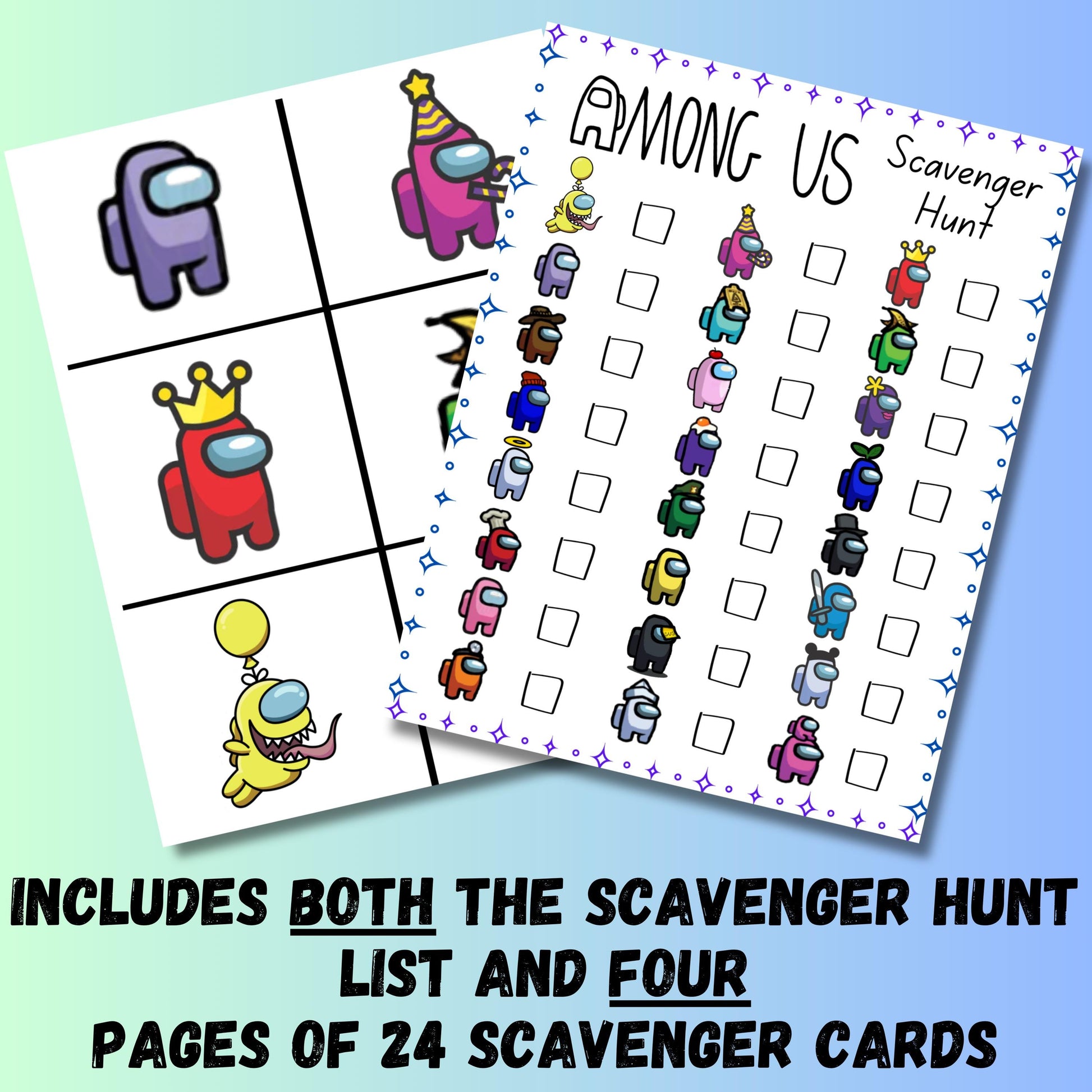 Printable Among Us Alien Scavenger Hunt, Imposter Game, Among Us Party Game, Birthday for Gamer Boy Gamer Girl, Imposter Favors, Alien Hunting Game