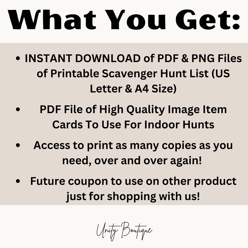 Nature Scavenger Hunt, Printable Instant Download Nature Treasure Hunt, Outdoor Indoor Nature Scavenger Hunt Game, Camping Scavenger Hunt