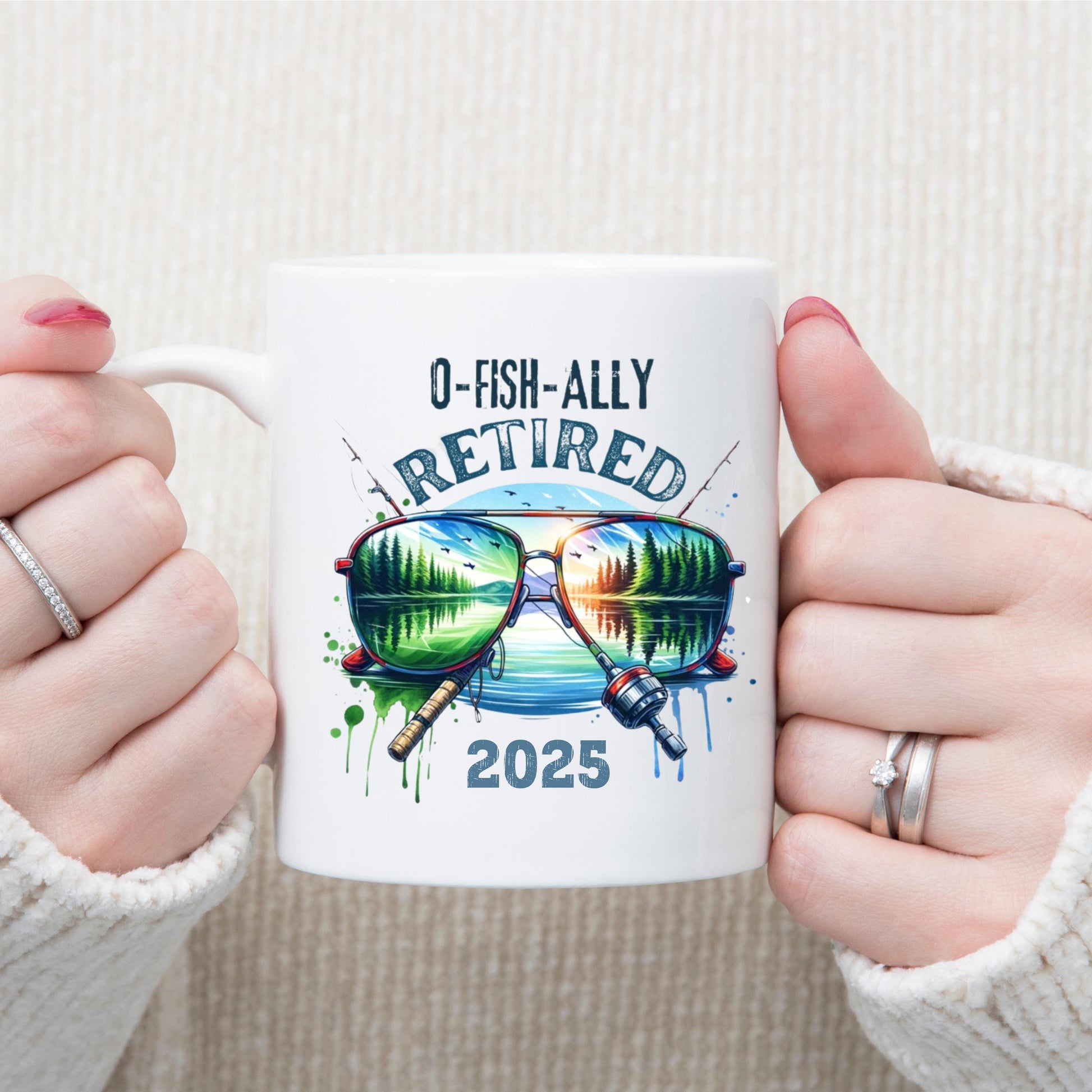 O-Fish-Ally Retired Fishing Mug, Fishing Retirement Gift, Funny Retirement Cup, Custom Fishing Lover Mug  Fisherman Gift, Custom Fishing Cup