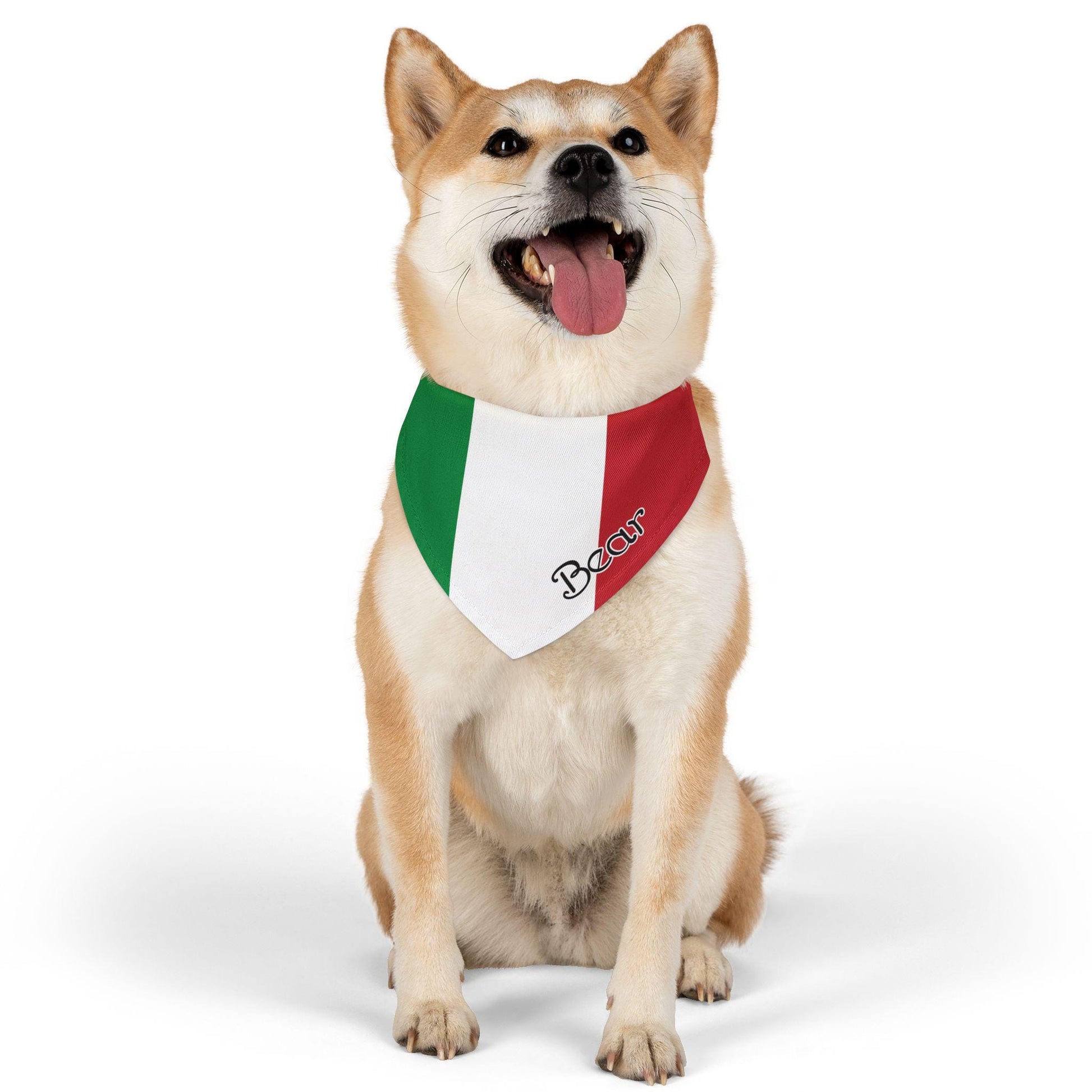Italian Flag Personalized Dog Bandana, Italian Flag, Pet Bandana, Dog Collar, dog lover gift, Cat Italian Bandana, Italy Pet Neckware