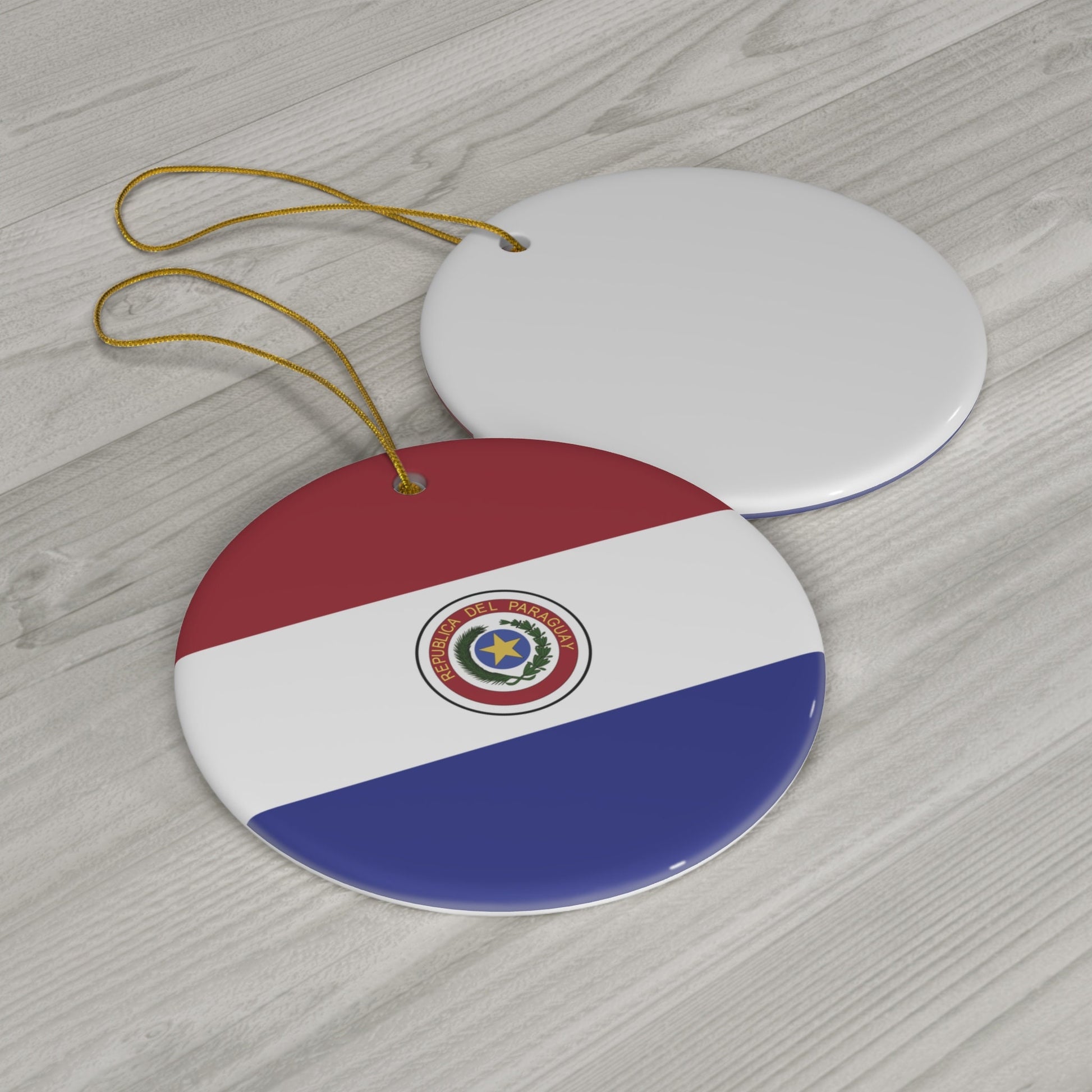 Personalized Paraguay Ceramic Christmas Ornament Paraguayan Flag Inspired Gift Holiday Decoration South America World Heritage Travel Themed