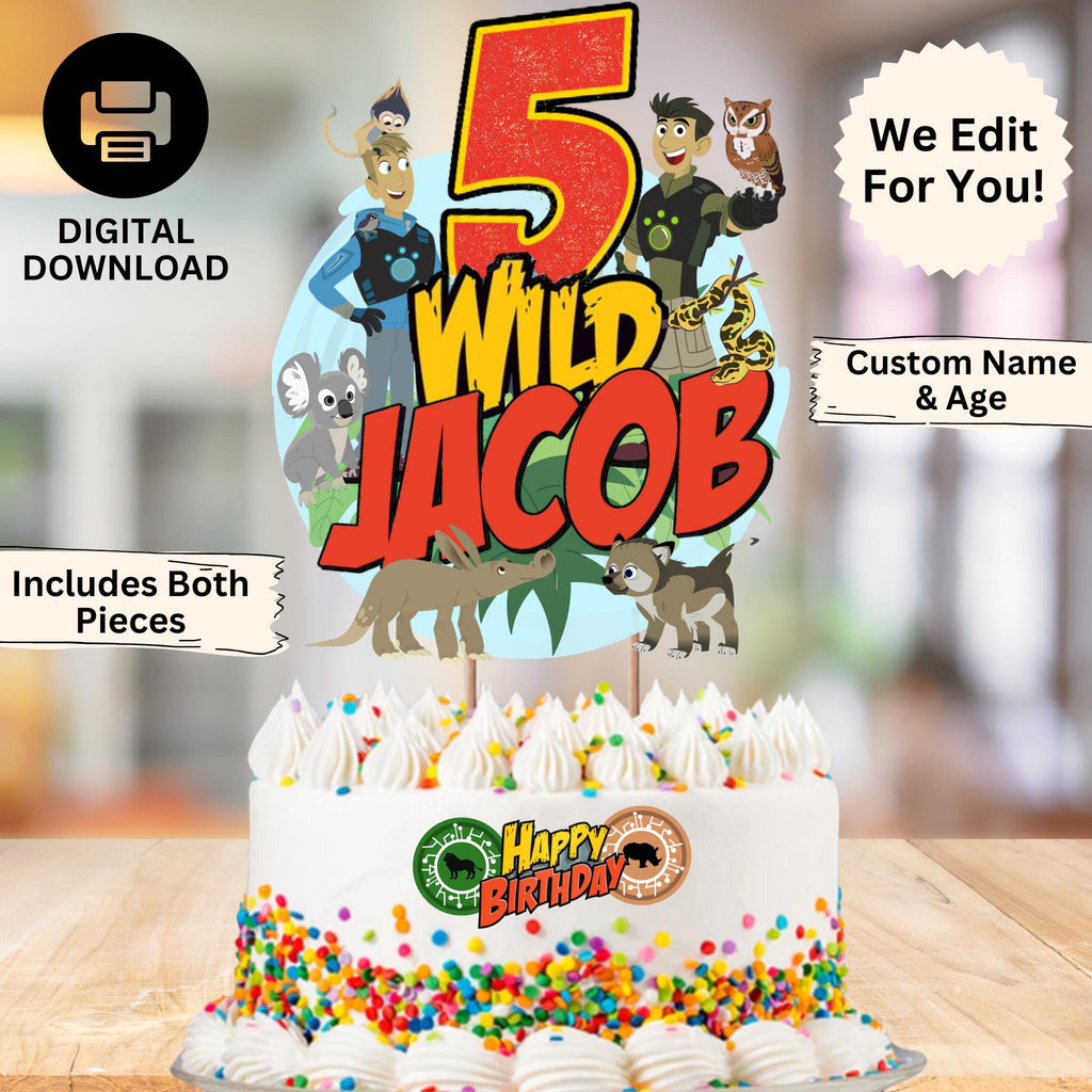 Personalized Printable Wild Kratts Cake Topper, Wild Kratts Party Decoration