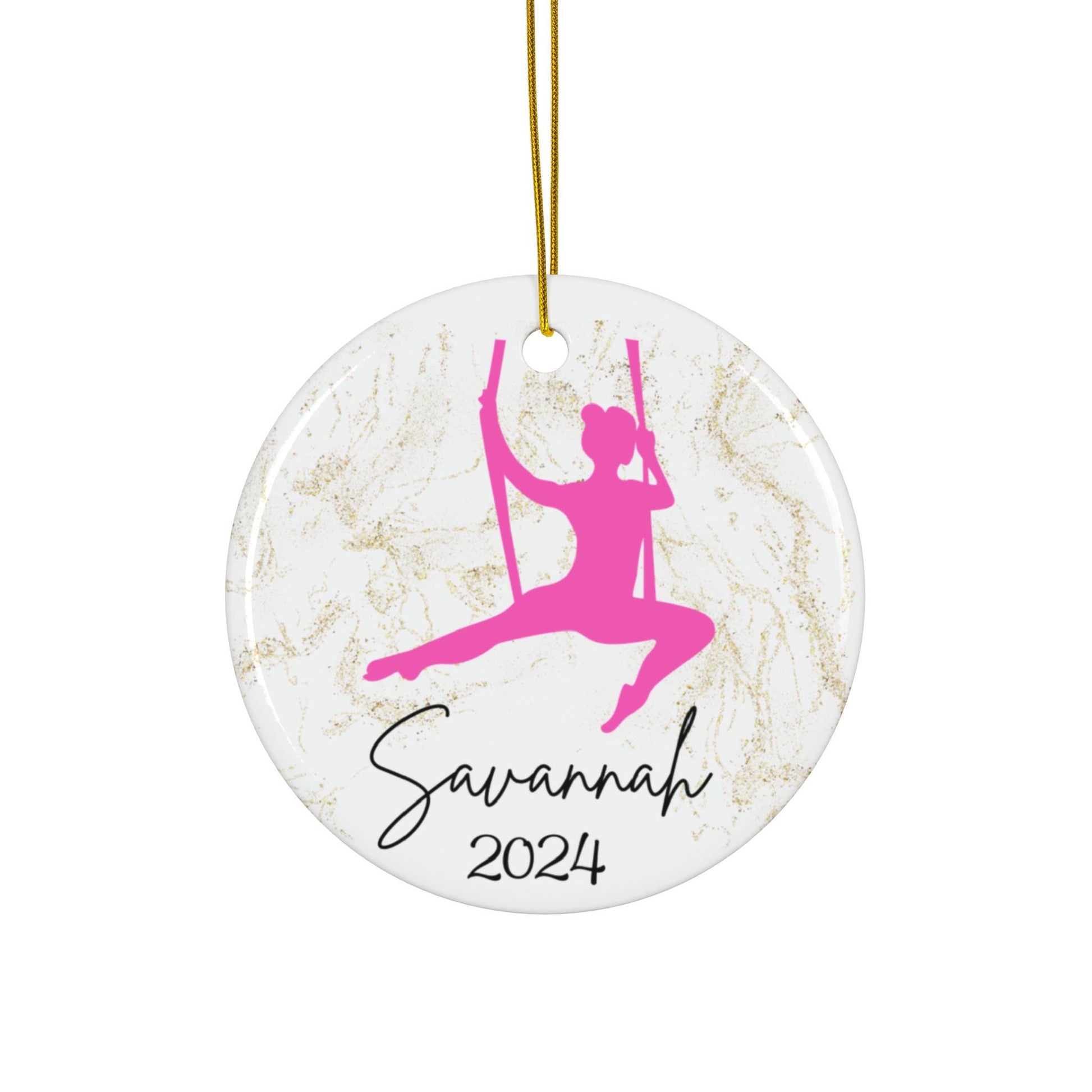 Personalized Aerial Dancer Ornament, Aerial Silks Christmas ornament, Gift for Aerial Lyra Hoop Silk Trapeze Pole Dancer, Aerialist Gift