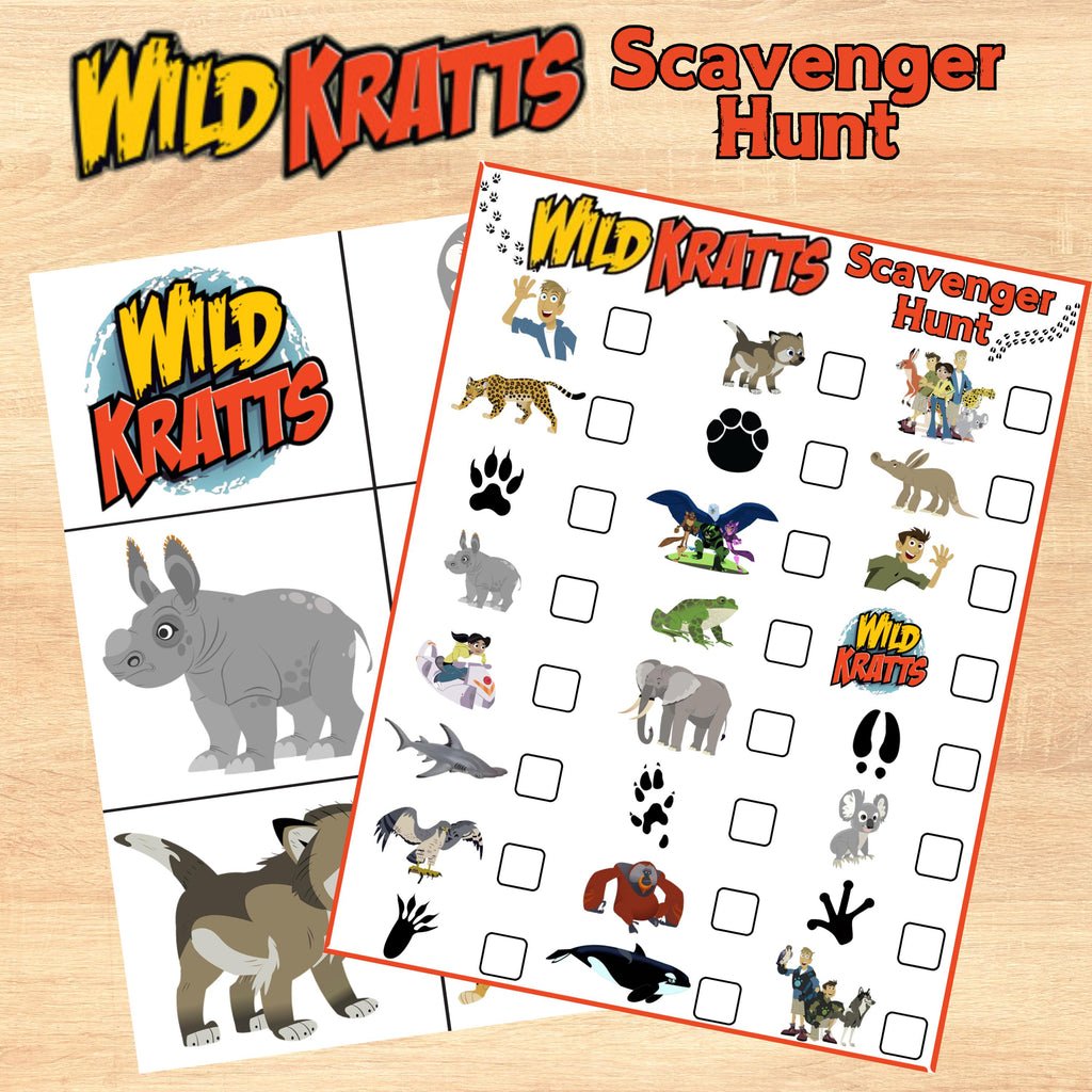 Wild Kratts Scavenger Hunt Game, Wild Kratts Birthday Party, Wild Kratts Creature Power Disks, Animal Scavenger Hunt, Animal Adventure Party