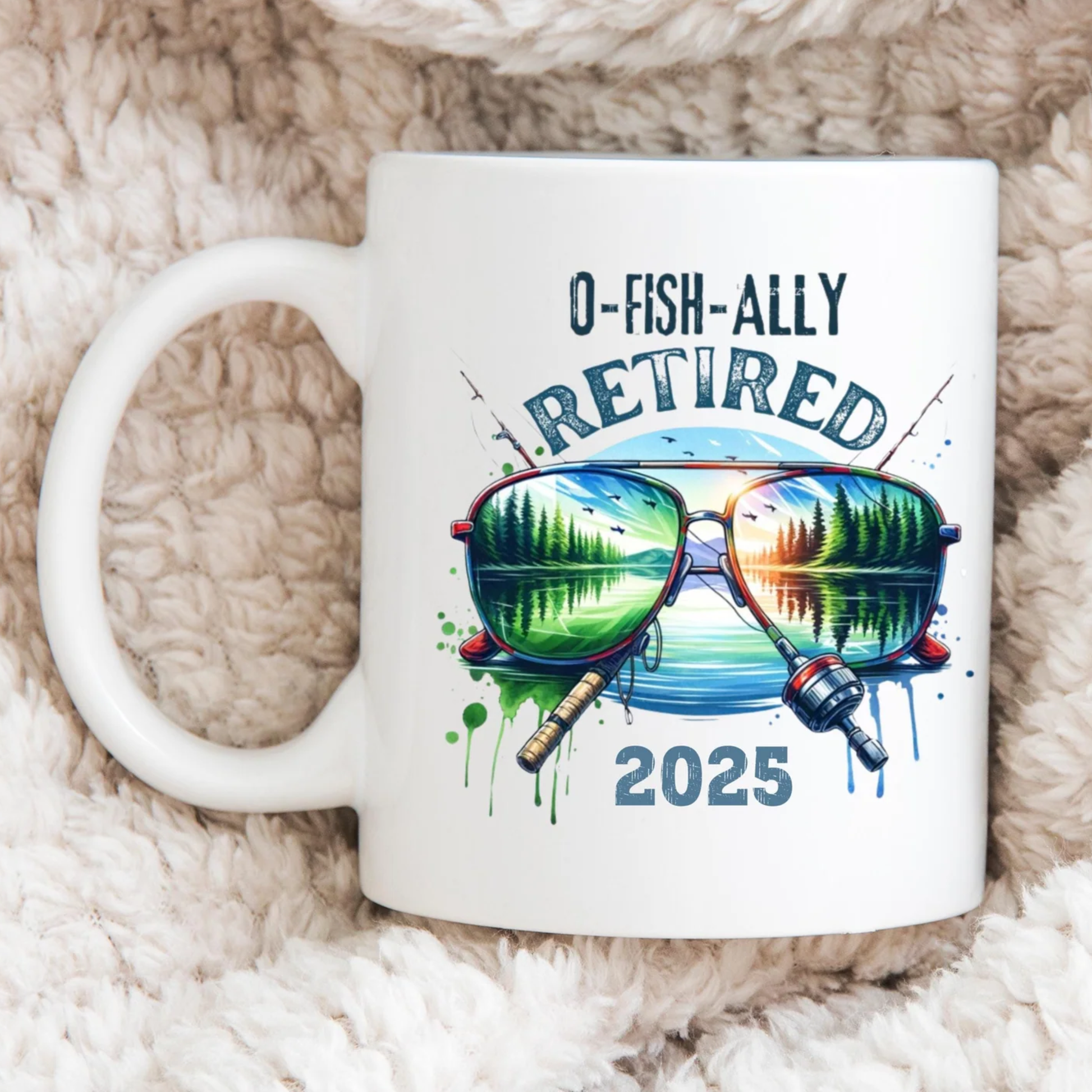 O-Fish-Ally Retired Fishing Mug, Fishing Retirement Gift, Funny Retirement Cup, Custom Fishing Lover Mug  Fisherman Gift, Custom Fishing Cup