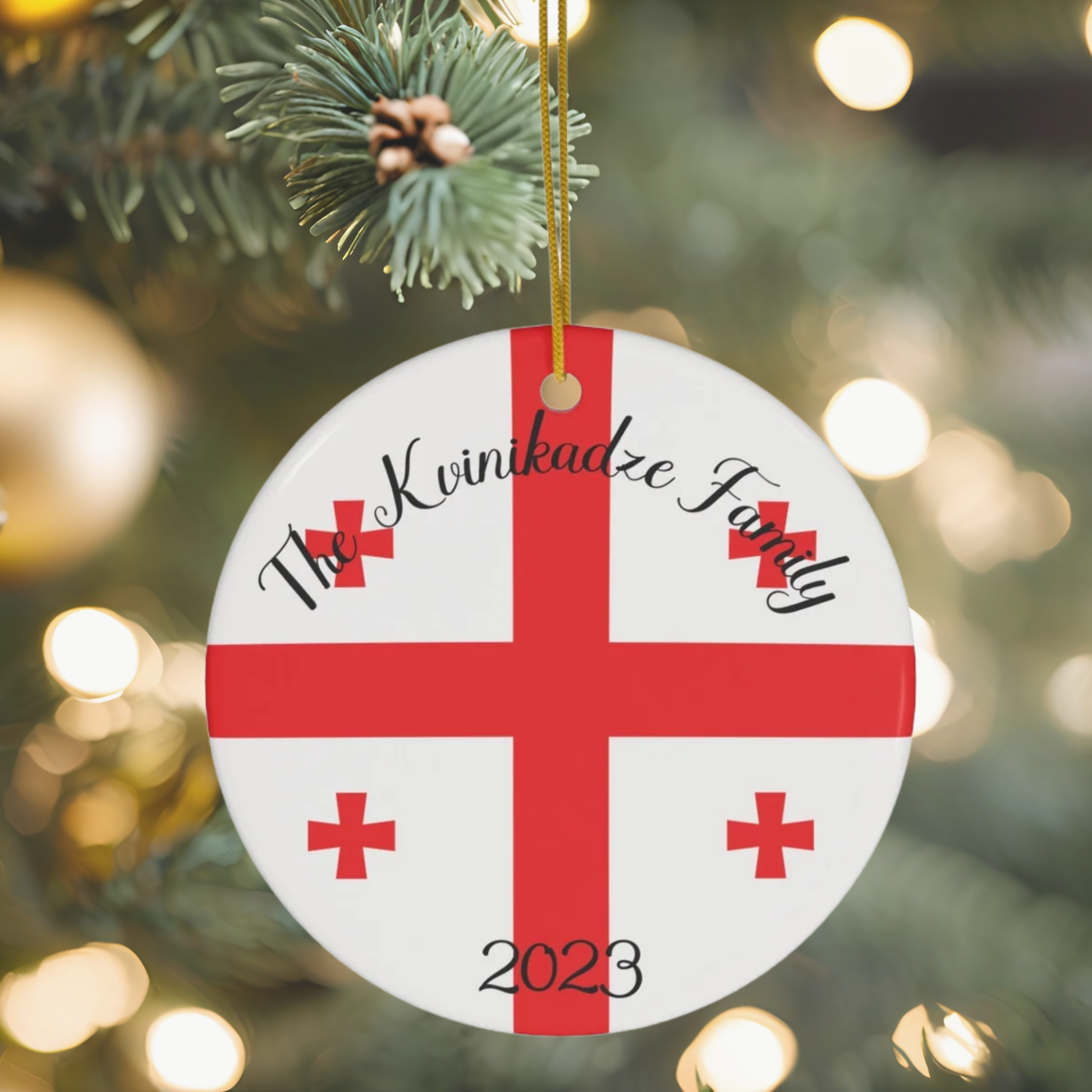 Personalized Georgia Christmas Ornament, Georgia Flag Ornament, Georgia Pride & Heritage Ornament, Vacation Souvenir Gift, World Travel Gift