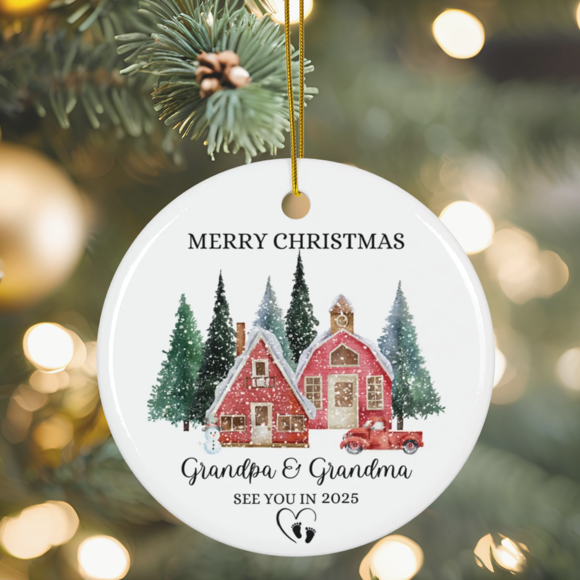 Custom Promoted to Grandparents Ornament, Christmas Ornament, Pregnancy Announcement, Reveal to Grandparents, New Baby Announcement Ornament
